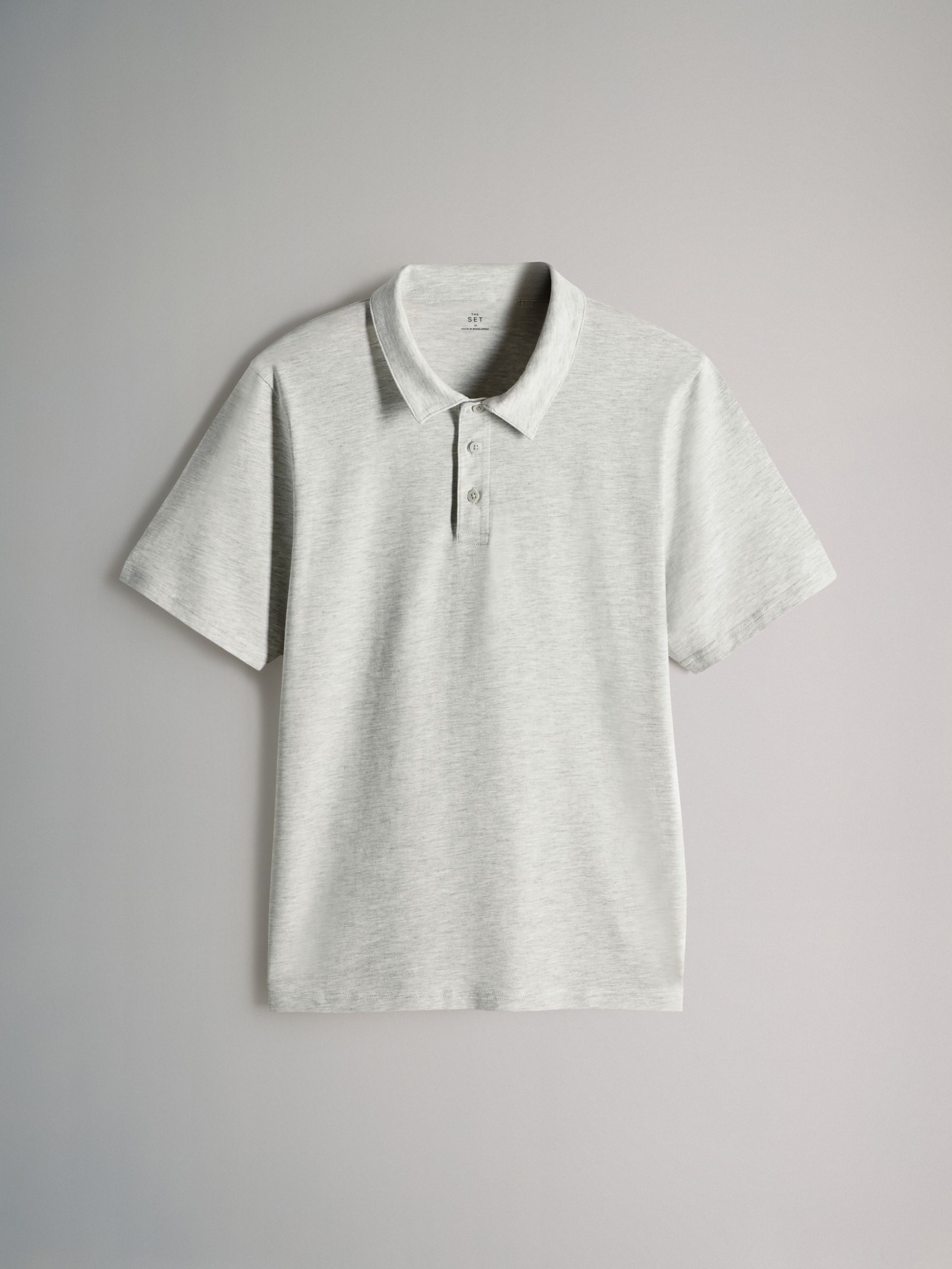 Black / Charcoal / Grey marl - 3 Pack Short Sleeve Cotton Jersey Polo Shirts - Image 7 of 11