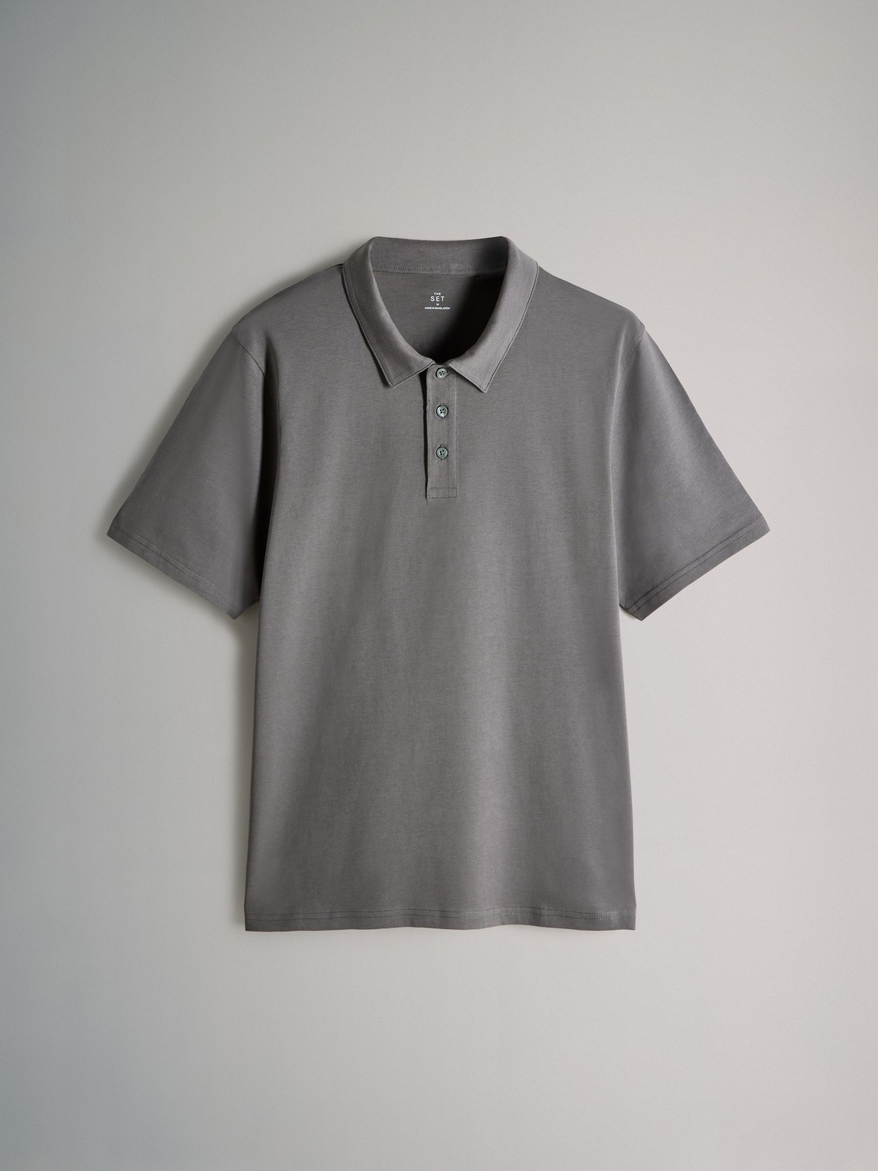 Black / Charcoal / Grey marl - 3 Pack Short Sleeve Cotton Jersey Polo Shirts - Image 8 of 11
