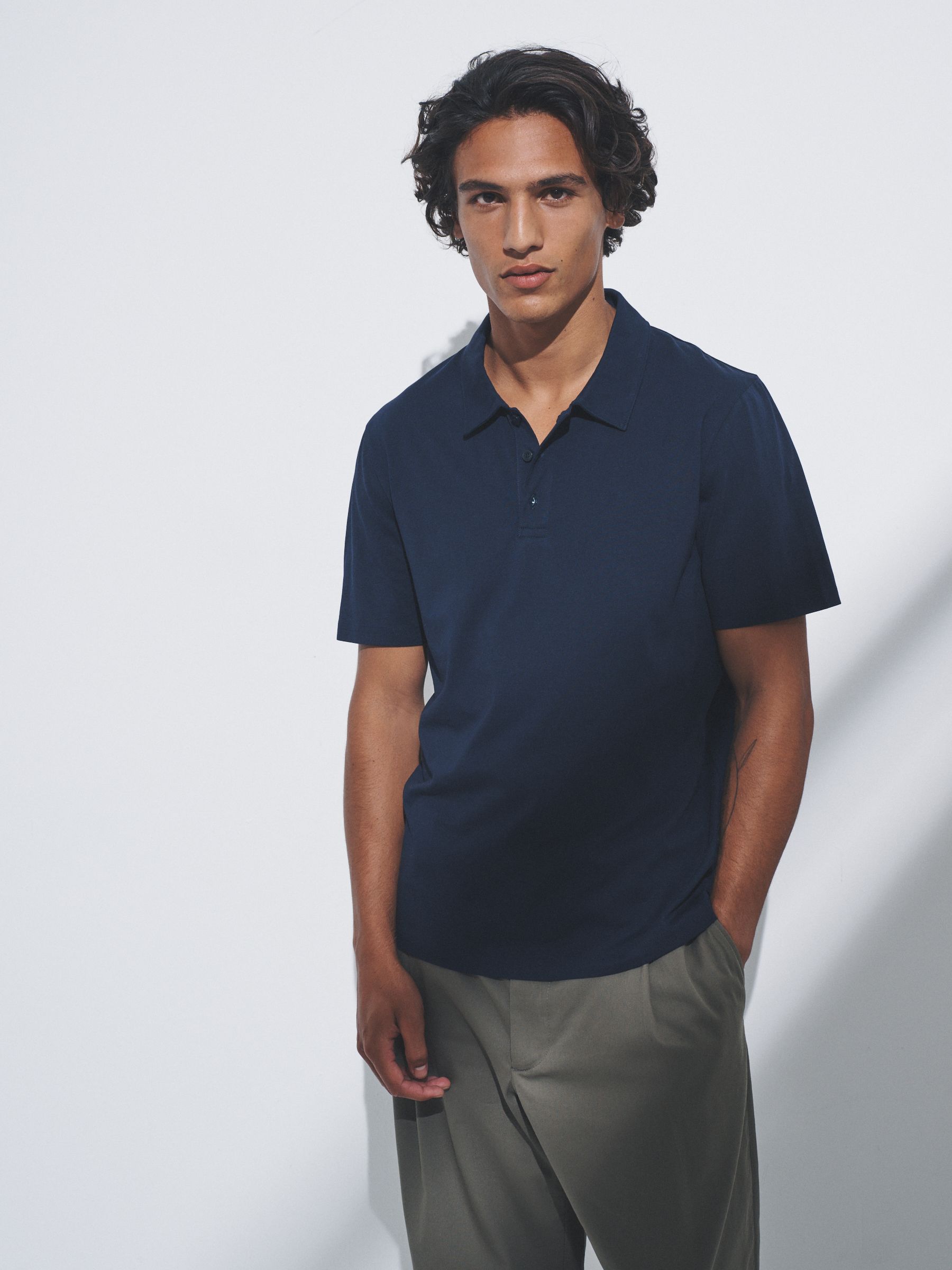 Navy Blue/Brown/White - 3 Pack Short Sleeve Cotton Jersey Polo Shirts - Image 3 of 11