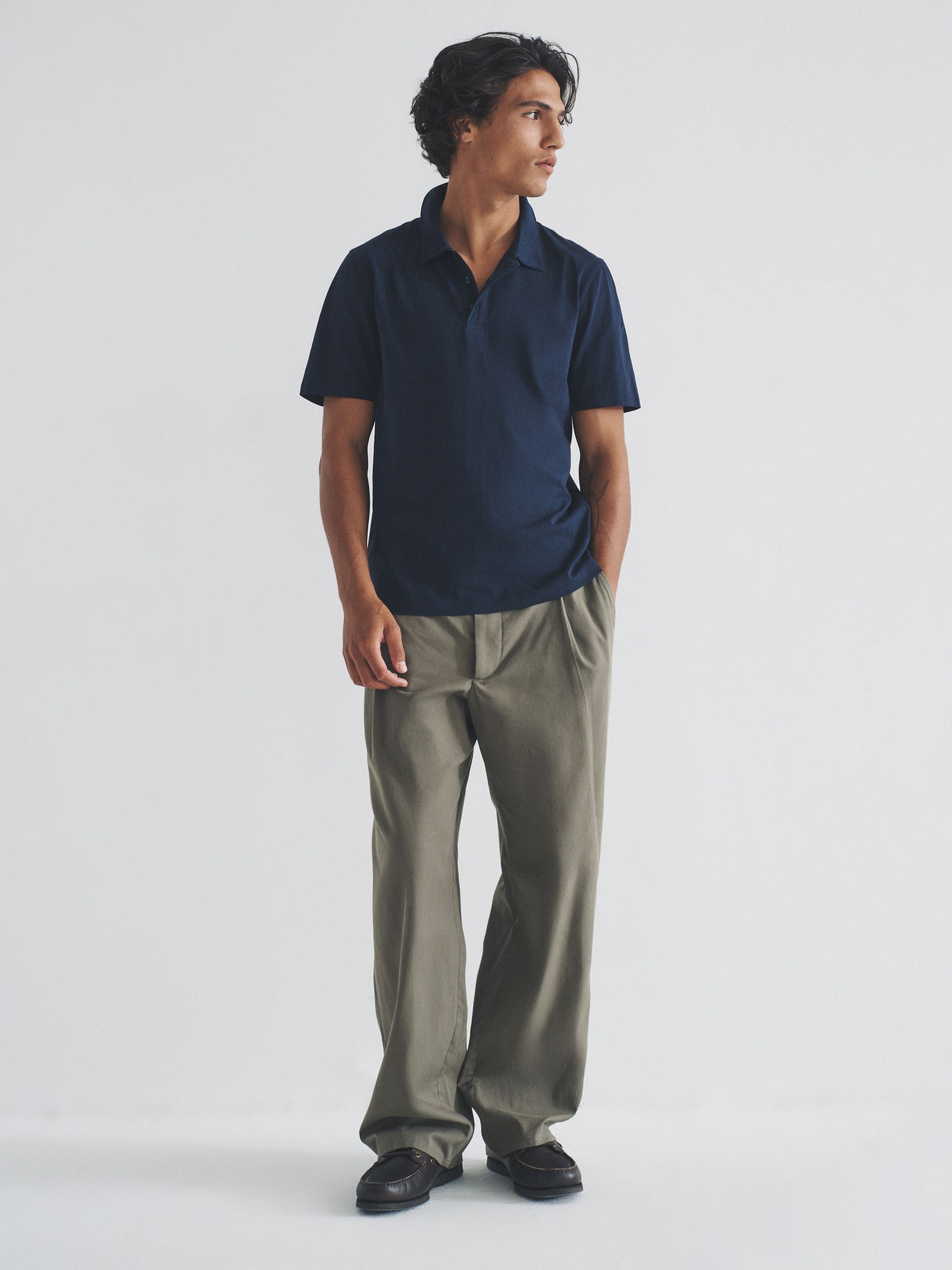 Navy Blue/Brown/White - 3 Pack Short Sleeve Cotton Jersey Polo Shirts - Image 4 of 11