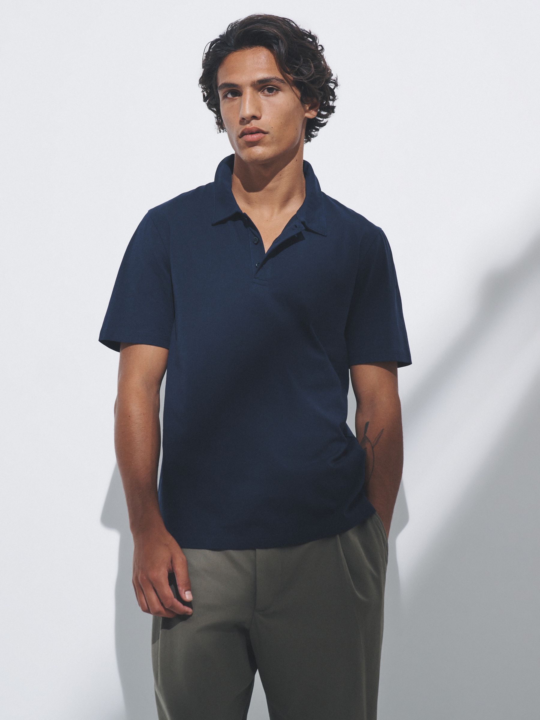 Navy Blue/Brown/White - 3 Pack Short Sleeve Cotton Jersey Polo Shirts - Image 5 of 11