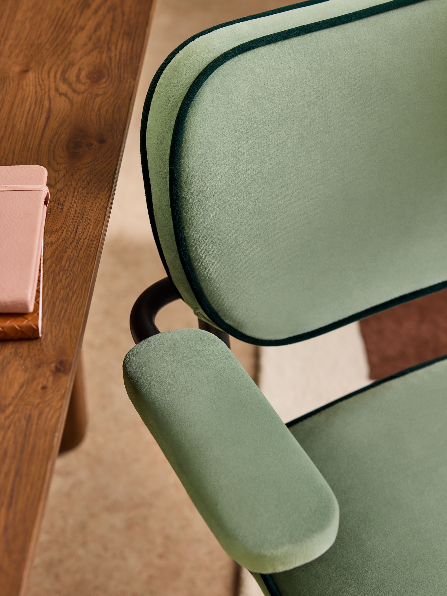 Parker Office Chair in Jade Green Velvet - Image 3 of 5
