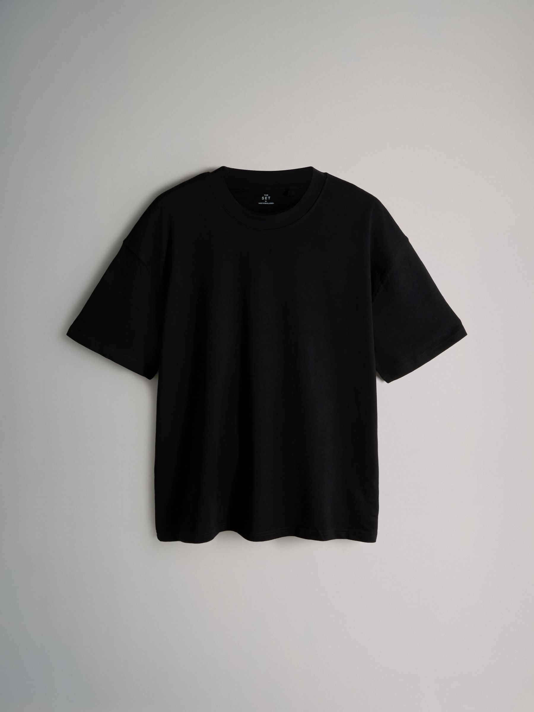 Black Grey White - Oversized Fit - 4 Pack Short Sleeve Cotton T-Shirts - Image 2 of 6 Black Grey White - Oversized Fit - 4 Pack Short Sleeve Cotton T-Shirts - Image 2 of 6