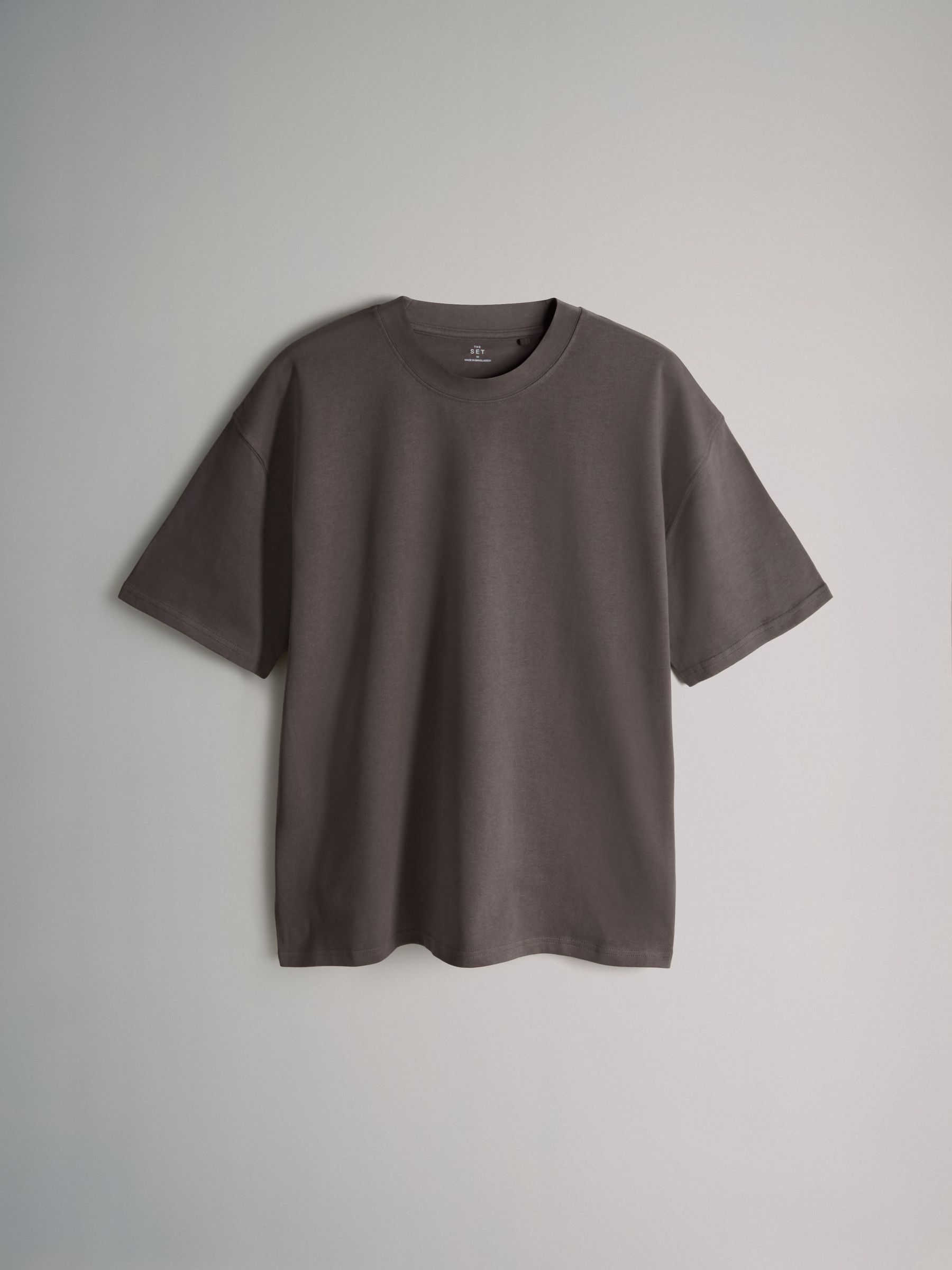 Black Grey White - Oversized Fit - 4 Pack Short Sleeve Cotton T-Shirts - Image 5 of 6