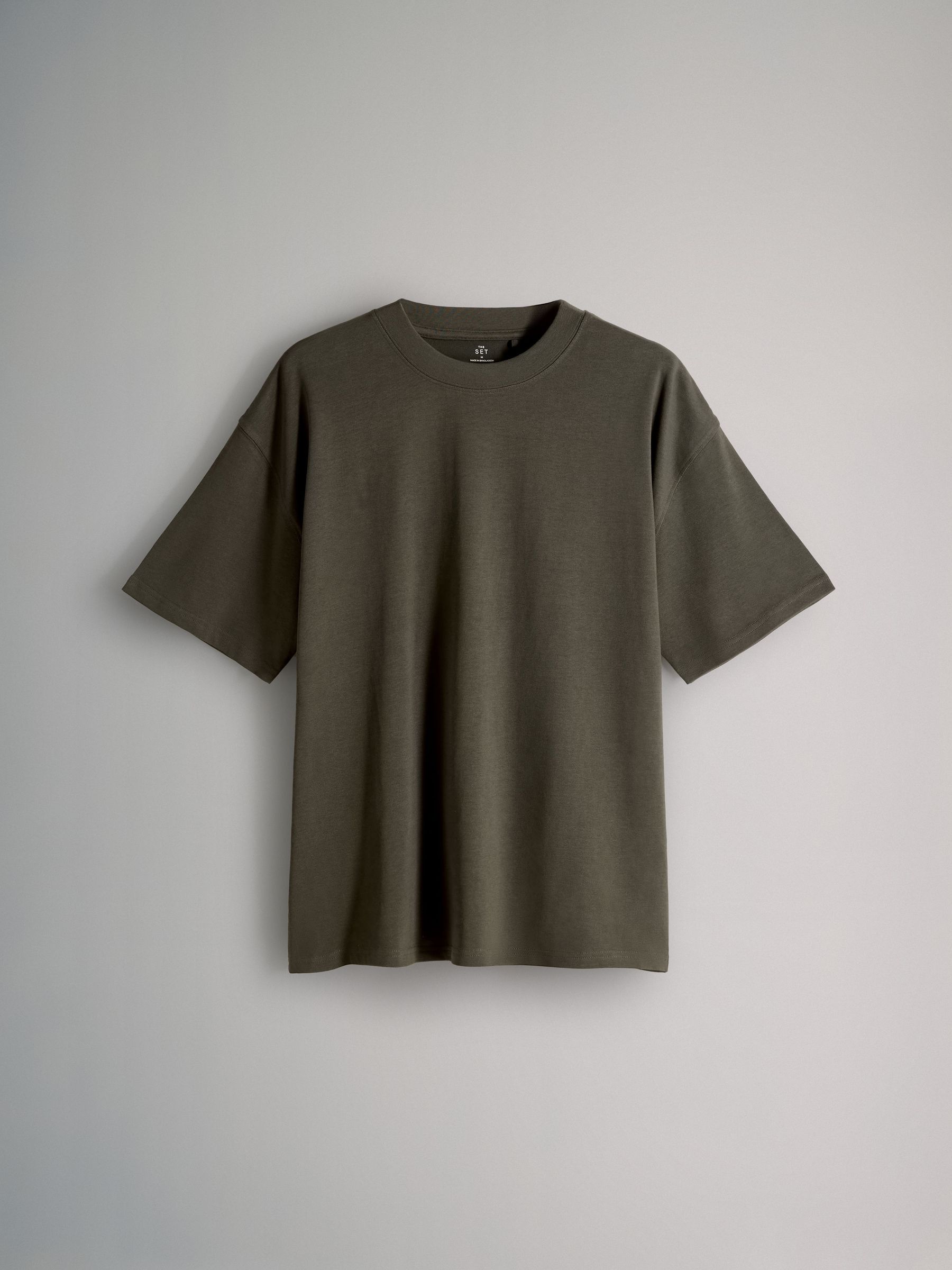 Green/Brown/Black 4 Pack Short Sleeve Cotton T-Shirts Oversized Fit - Image 5 of 6