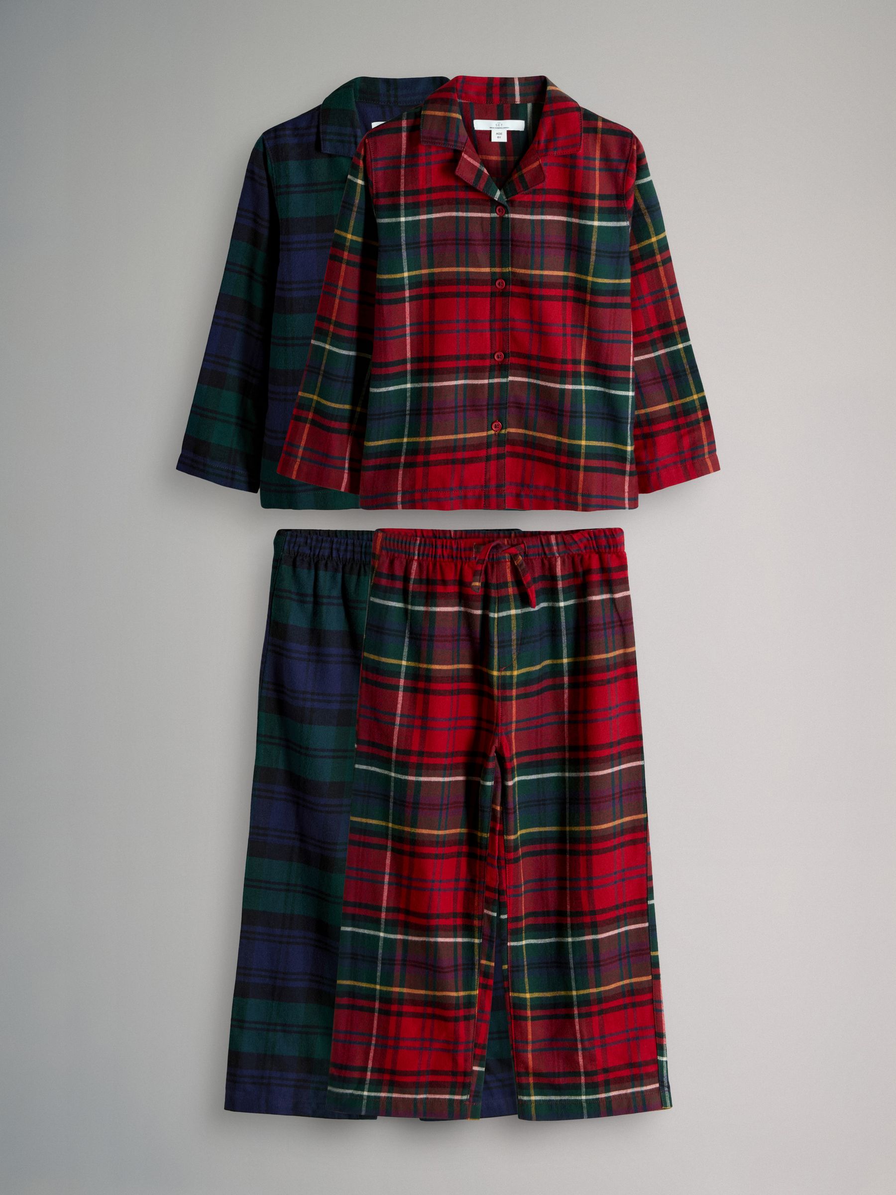2 Pack Traditional Woven Check Pyjamas - Image 2 of 10