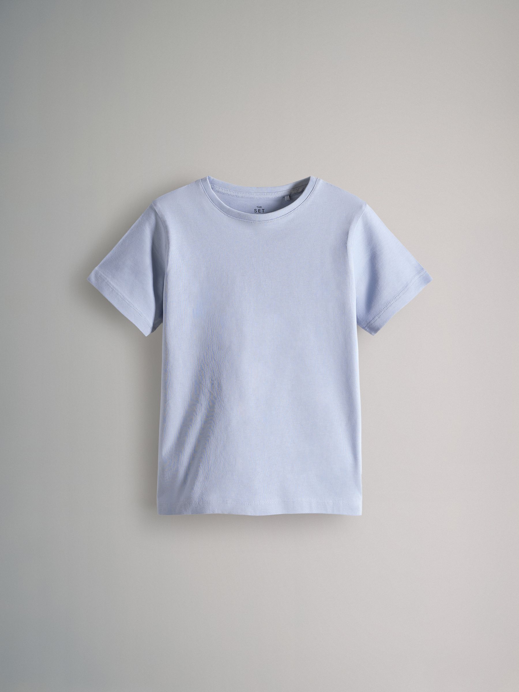 Navy/Blue/Cream - 8 Pack Regular Short Sleeve Cotton T-Shirts - Image 5 of 11