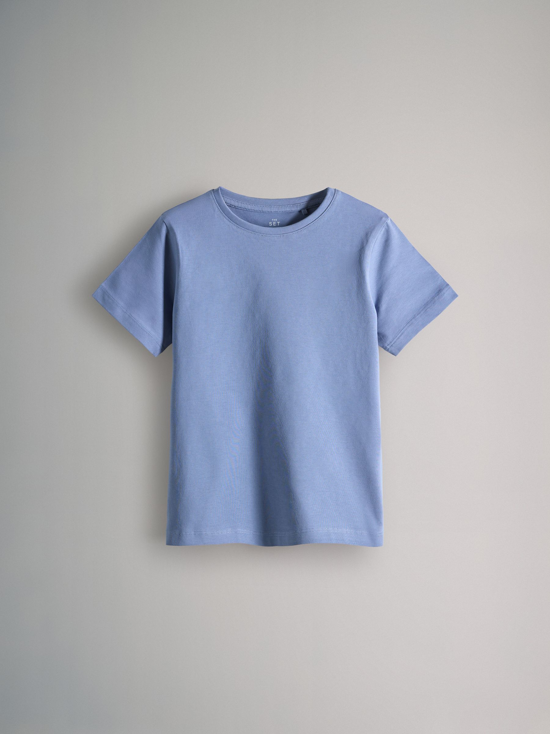 Navy/Blue/Cream - 8 Pack Regular Short Sleeve Cotton T-Shirts - Image 8 of 11