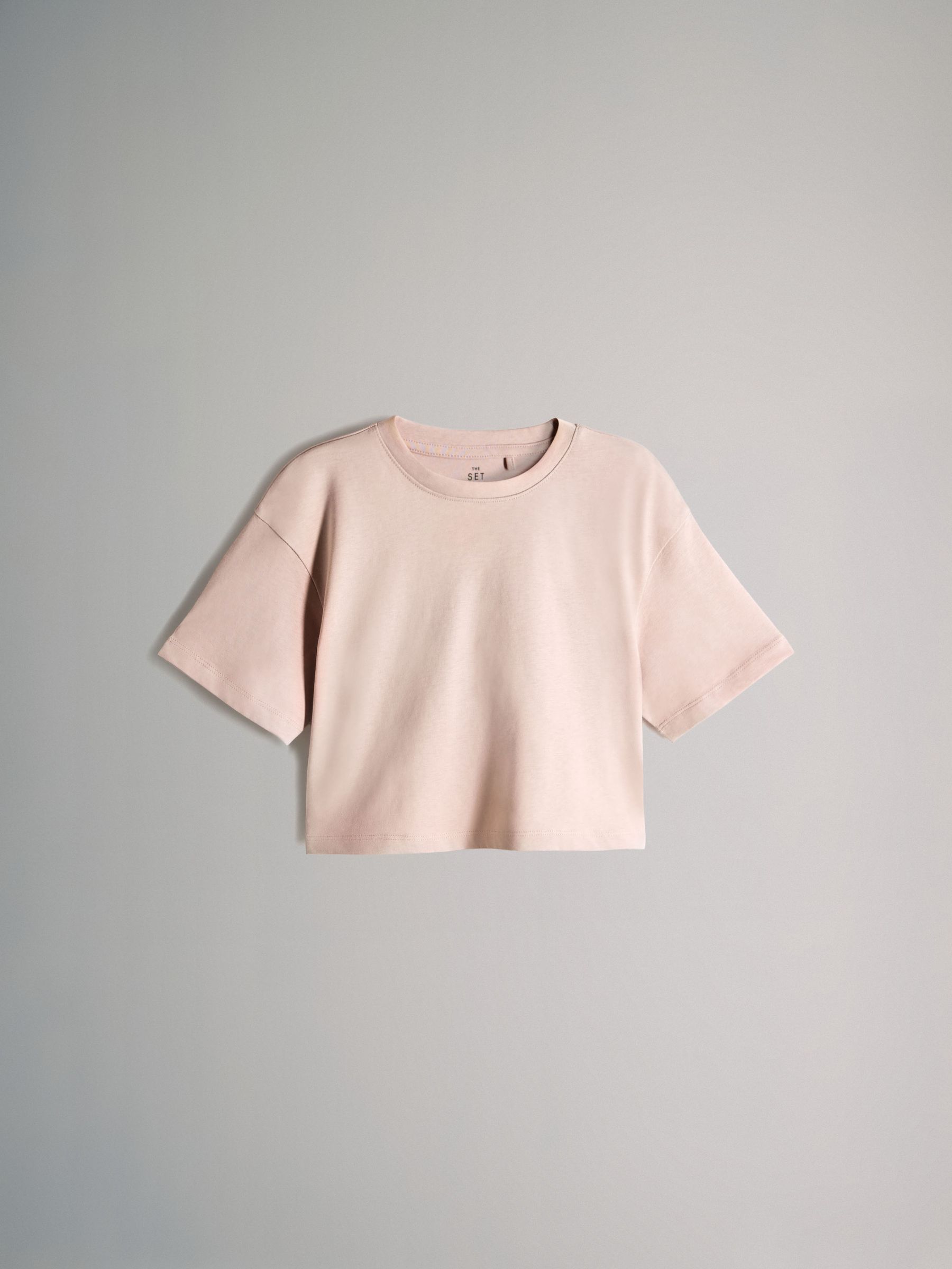 Brown/Pink/White - 4 Pack Cropped Oversized Short Sleeve Cotton T-Shirts - Image 3 of 7