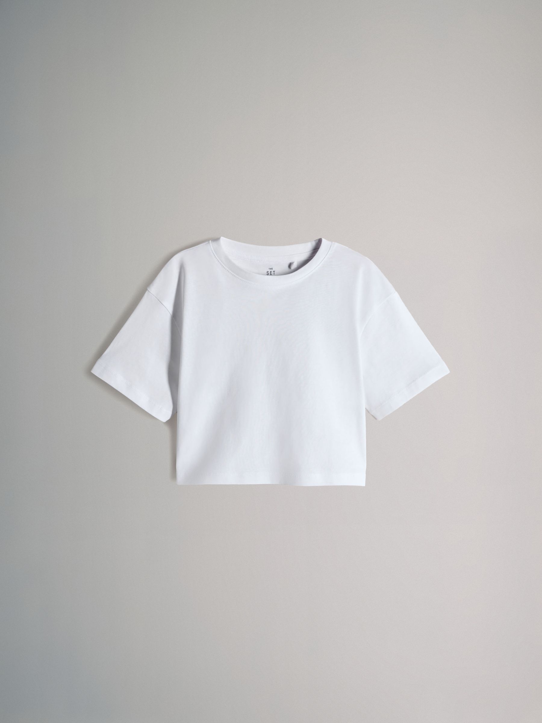 Brown/Pink/White - 4 Pack Cropped Oversized Short Sleeve Cotton T-Shirts - Image 4 of 7