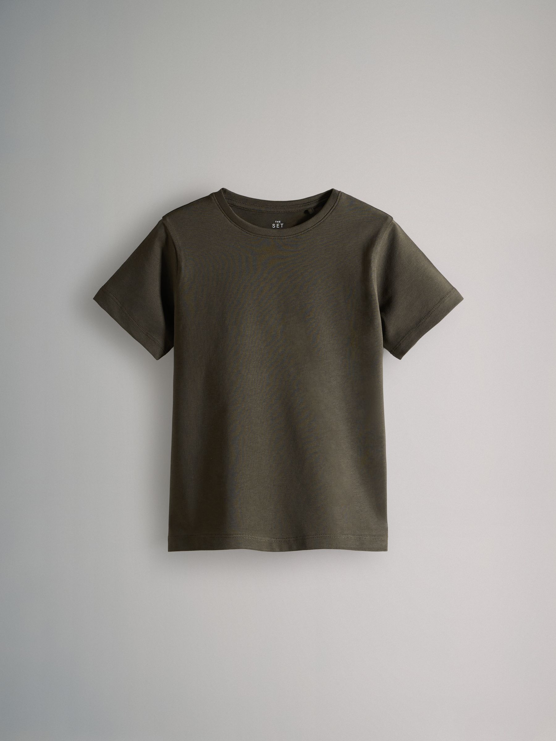 Black/Khaki/Green/Cream/White - 6 Pack Regular Cotton T-Shirts - Image 5 of 12