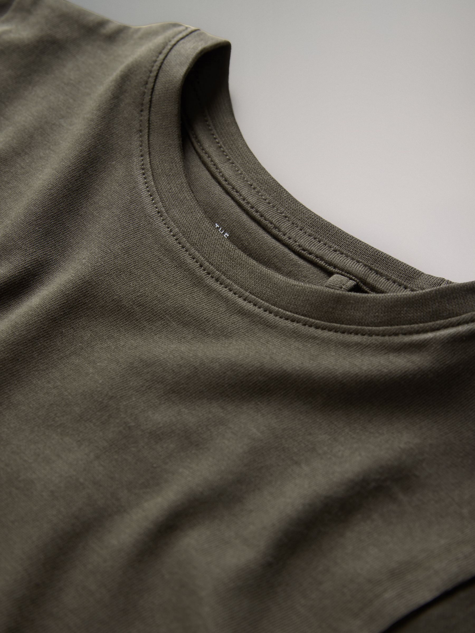 Black/Khaki/Green/Cream/White 6 Pack Regular Cotton T-Shirts Short Sleeve - Image 5 of 5