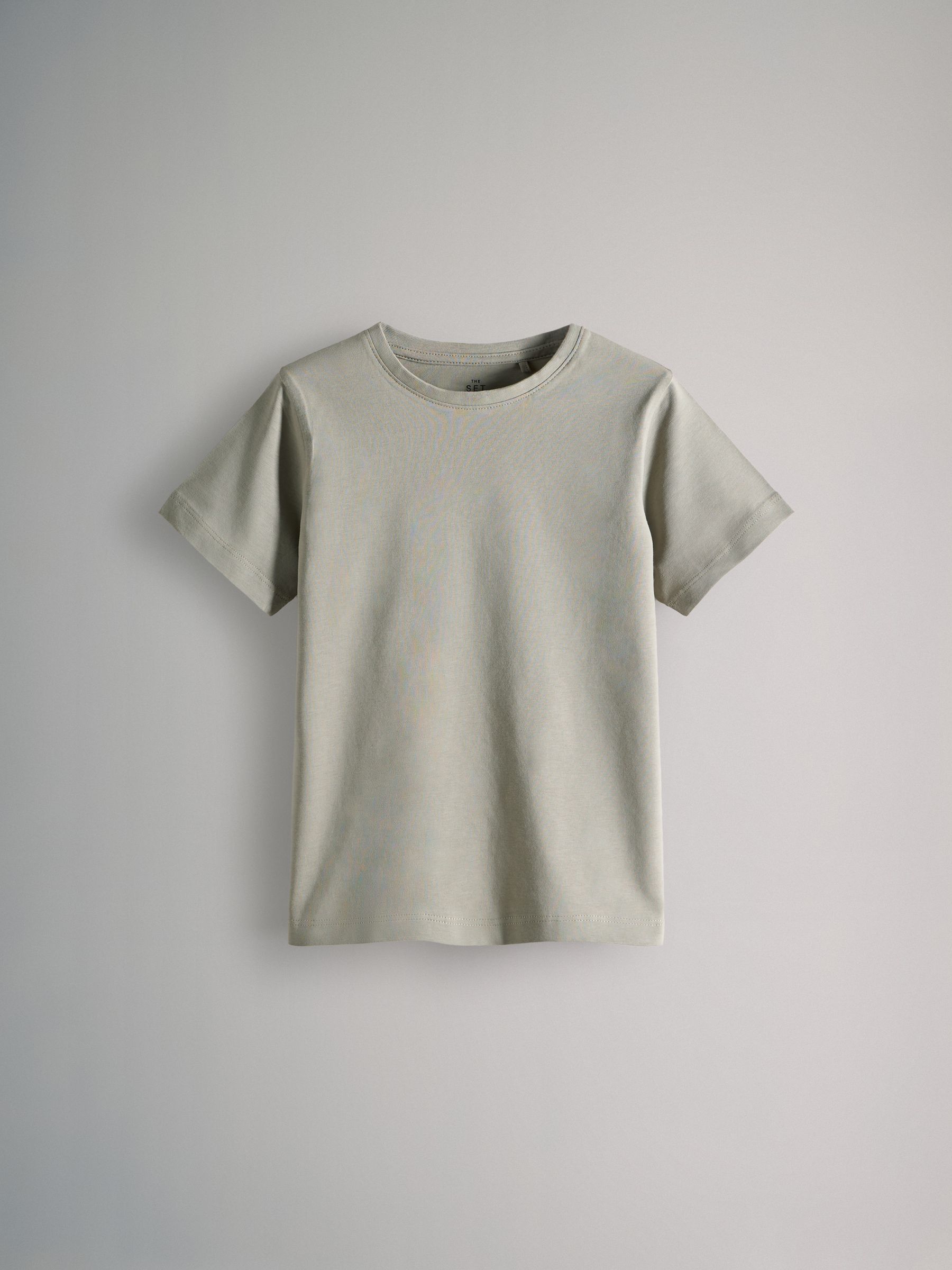 Black/Khaki/Green/Cream/White - 6 Pack Regular Cotton T-Shirts - Image 7 of 12