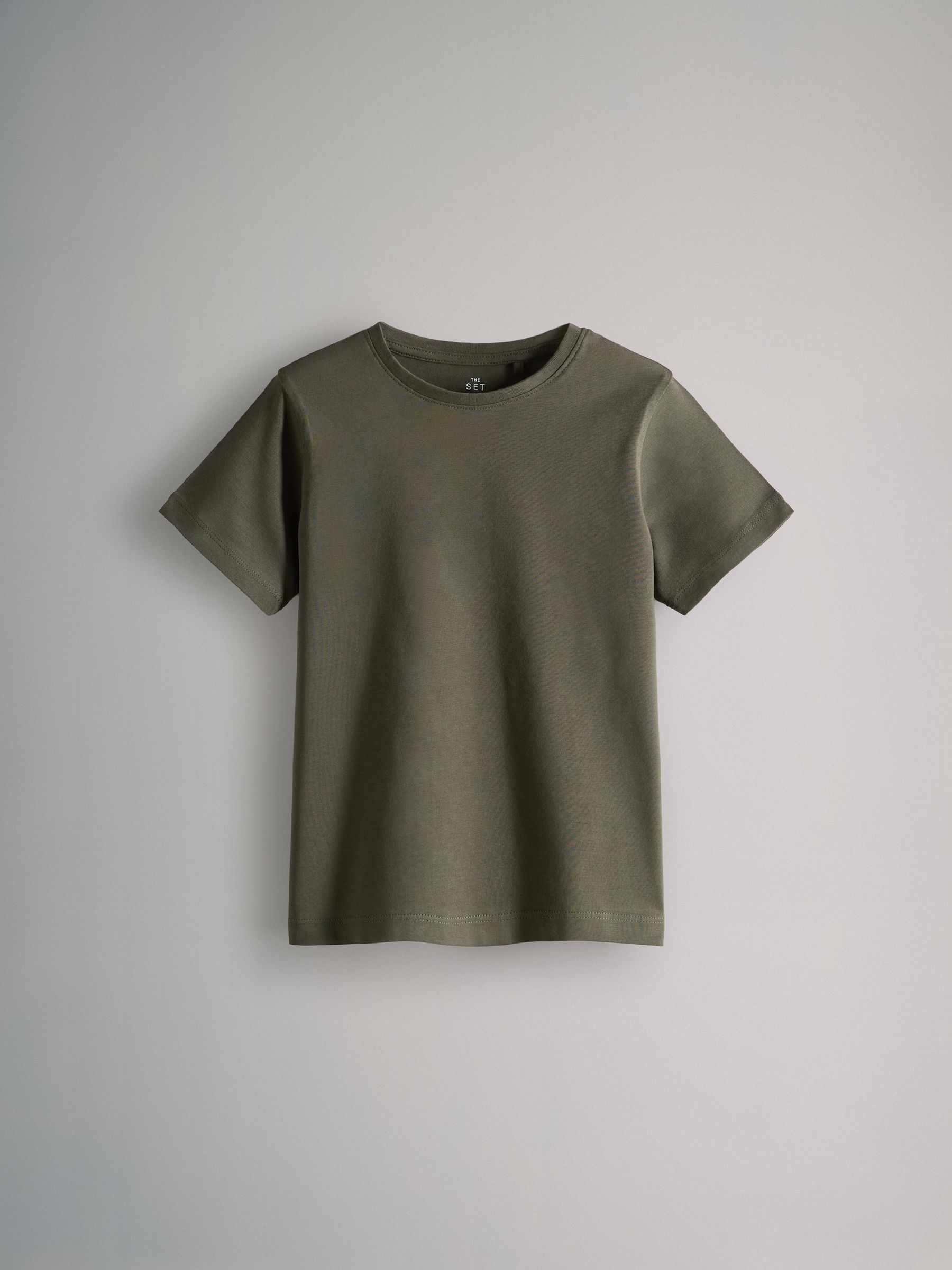 Black/Khaki/Green/Cream/White - 6 Pack Regular Cotton T-Shirts - Image 8 of 12