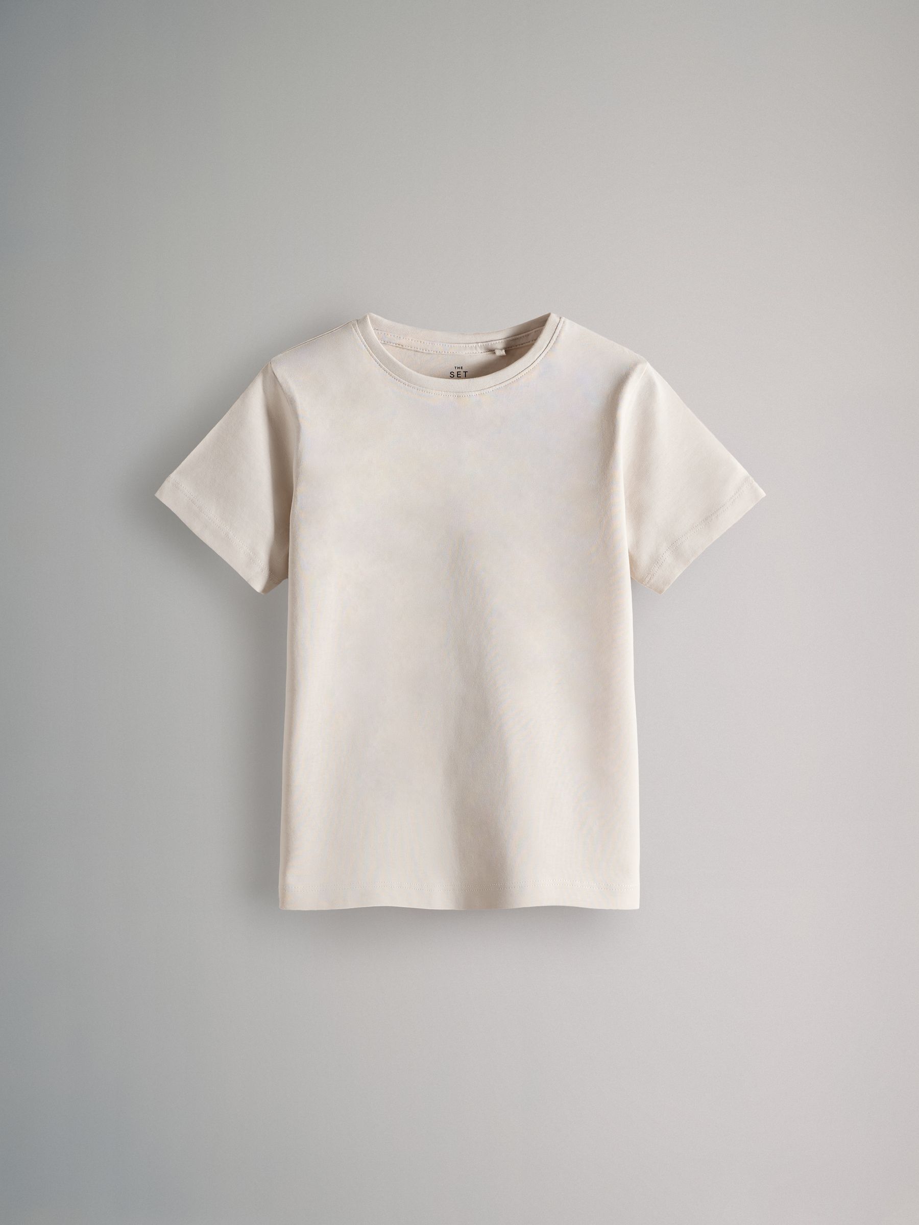 Black/Khaki/Green/Cream/White - 6 Pack Regular Cotton T-Shirts - Image 9 of 12