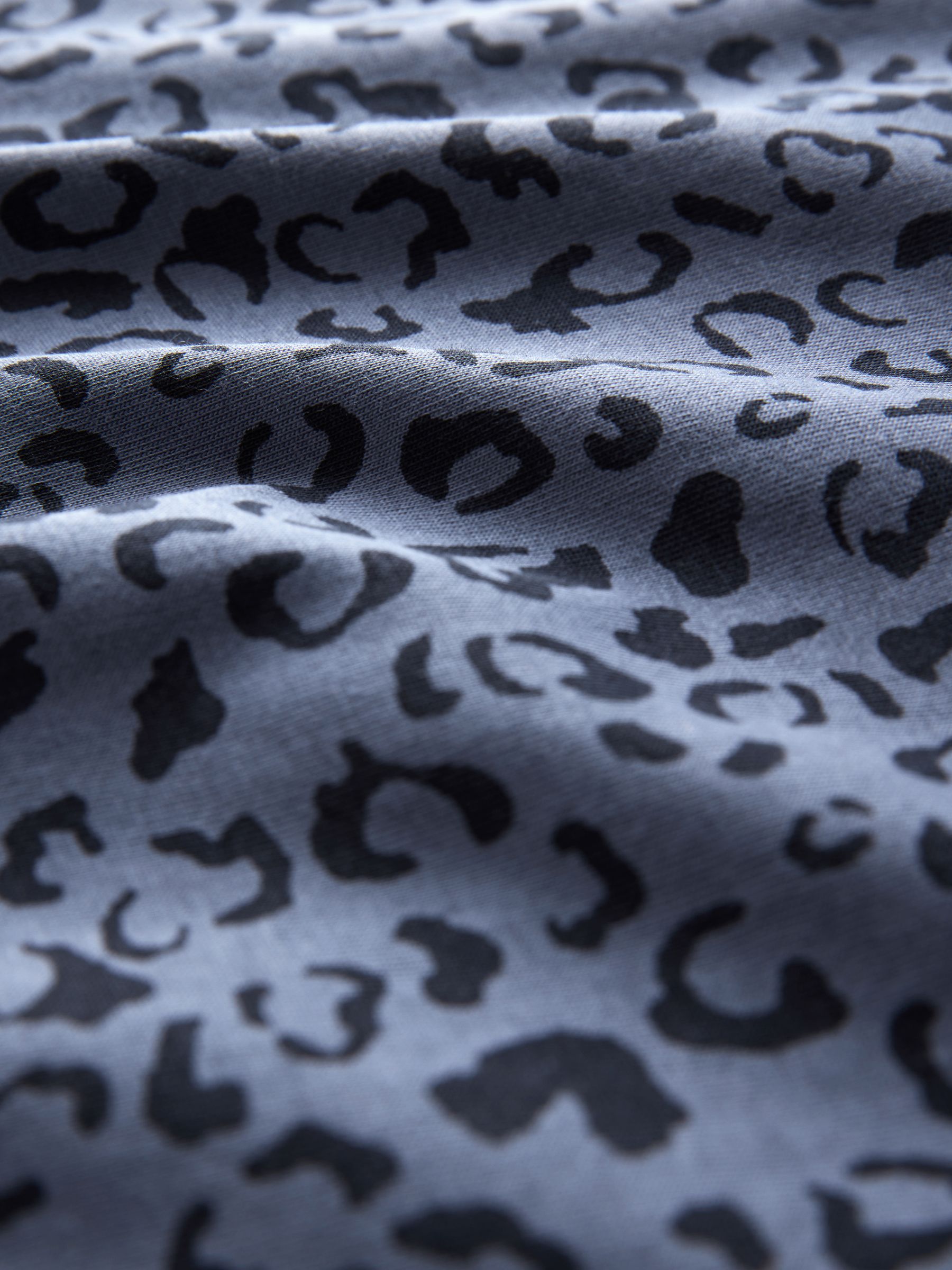 Navy/Animal/Blue/White 4 Pack Cropped Oversized Short Sleeve Cotton T-Shirts - Image 6 of 6