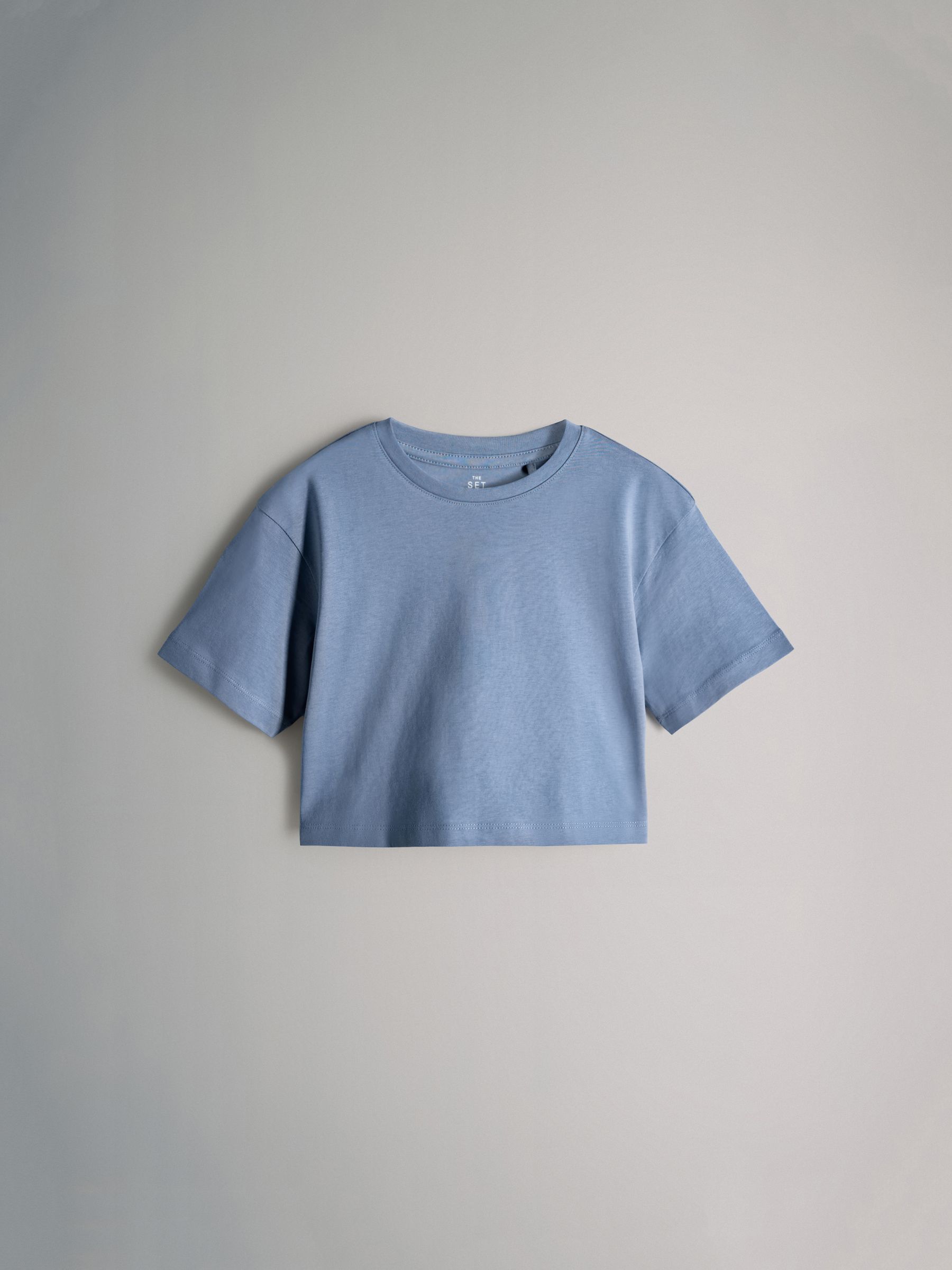 Navy/Animal/Blue/White - 4 Pack Cropped Oversized Short Sleeve Cotton T-Shirts - Image 9 of 13