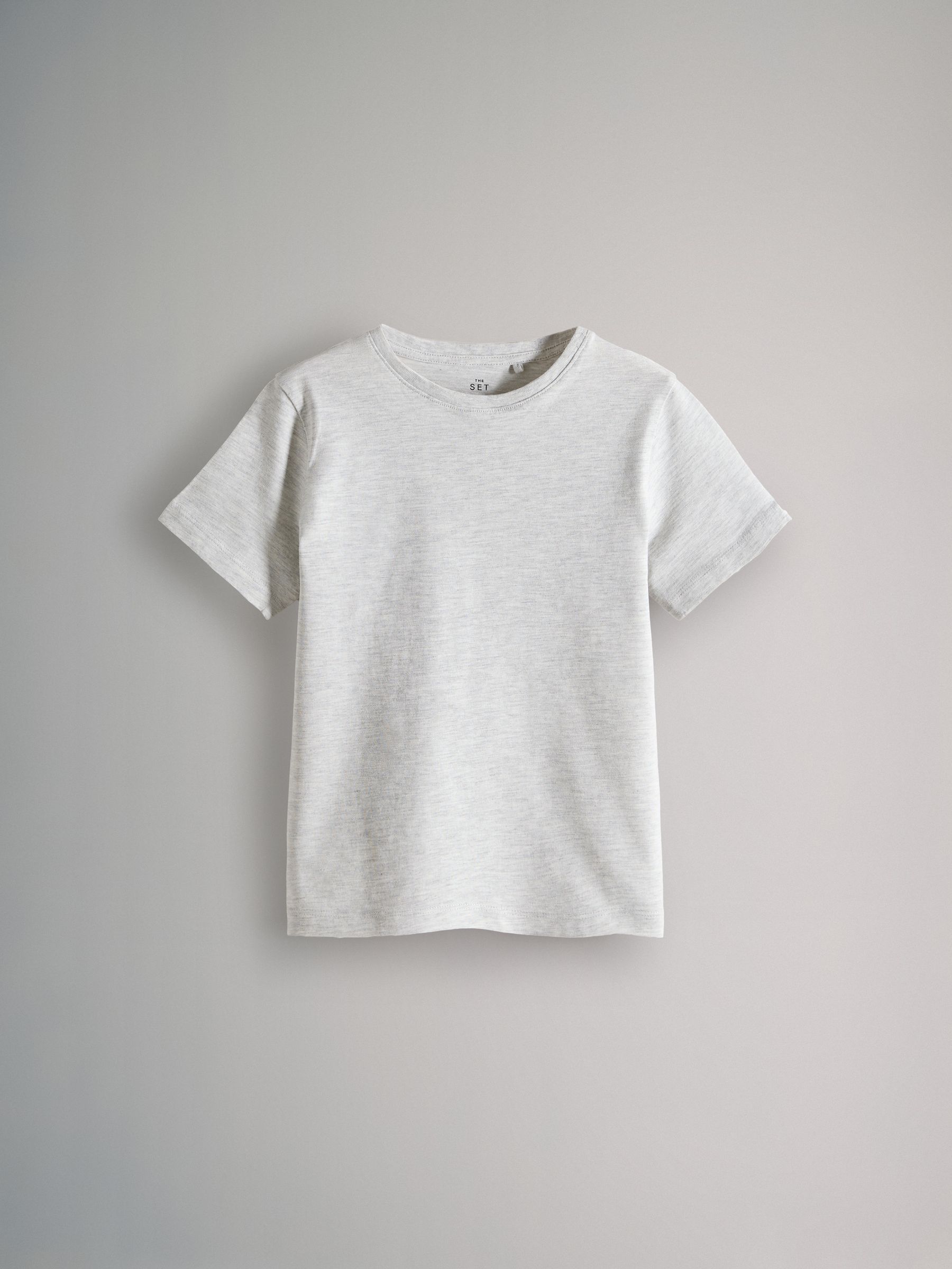 Black/Navy Blue/Grey Marl/White - 8 Pack Regular Short Sleeve Cotton T-Shirts - Image 4 of 11