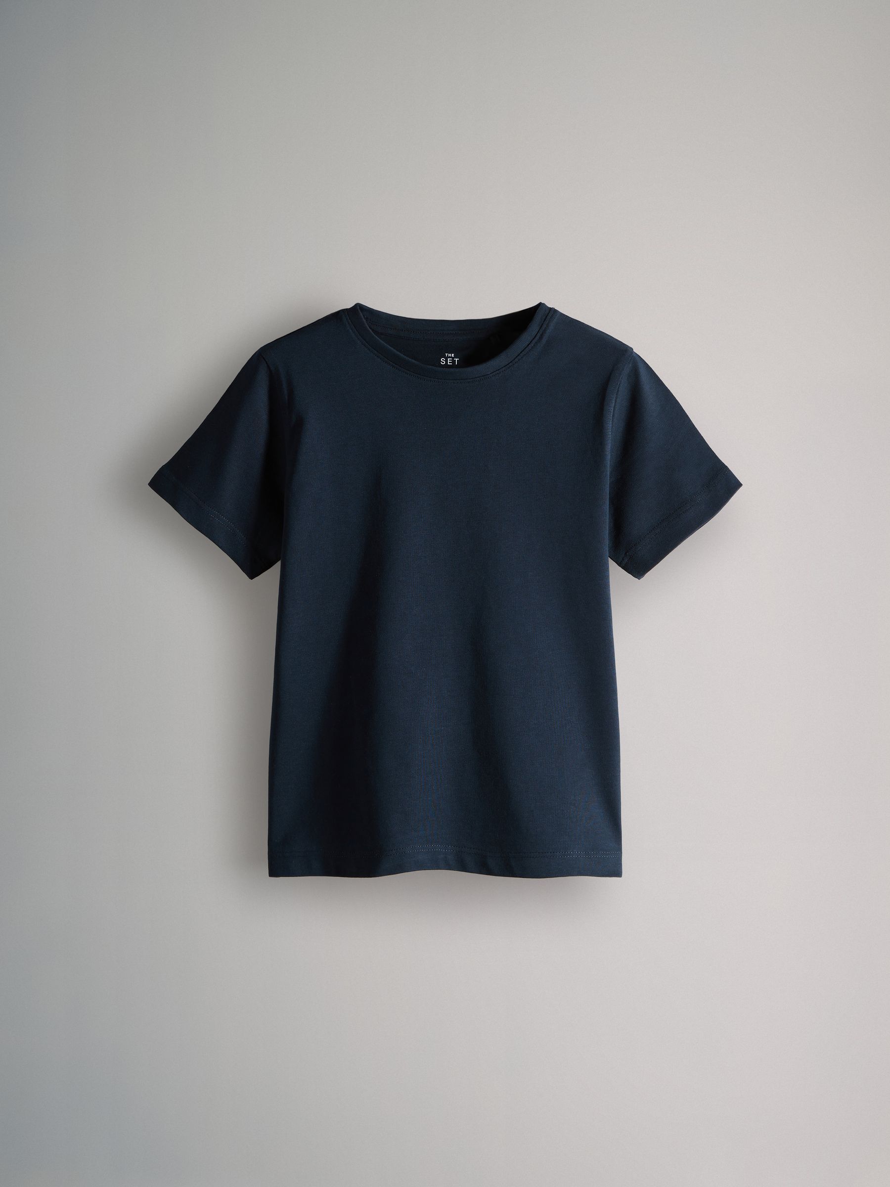 Black/Navy Blue/Grey Marl/White - 8 Pack Regular Short Sleeve Cotton T-Shirts - Image 6 of 11