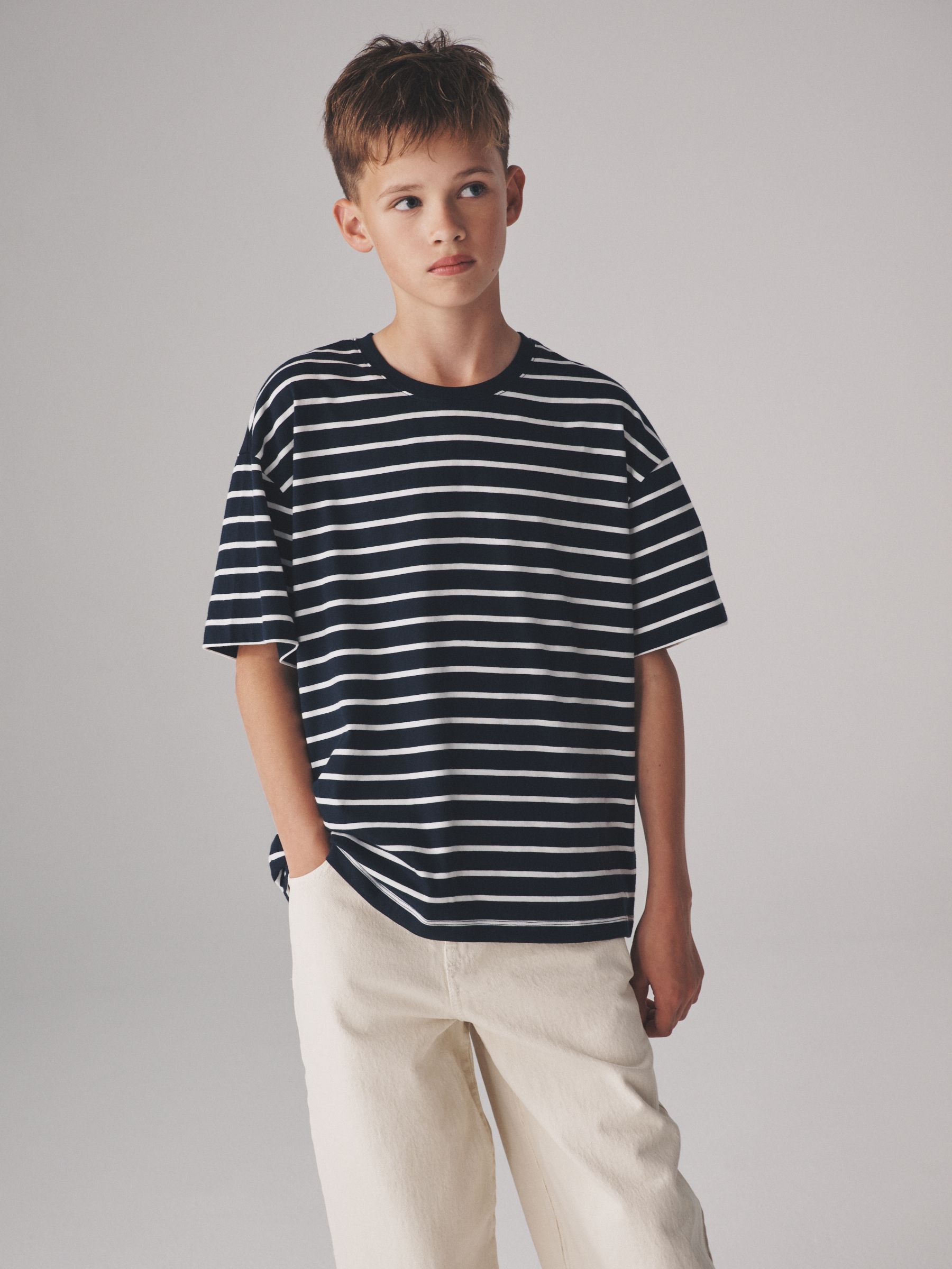 6 Pack Stripe Oversized Short Sleeve Cotton T-Shirts - Image 3 of 17
