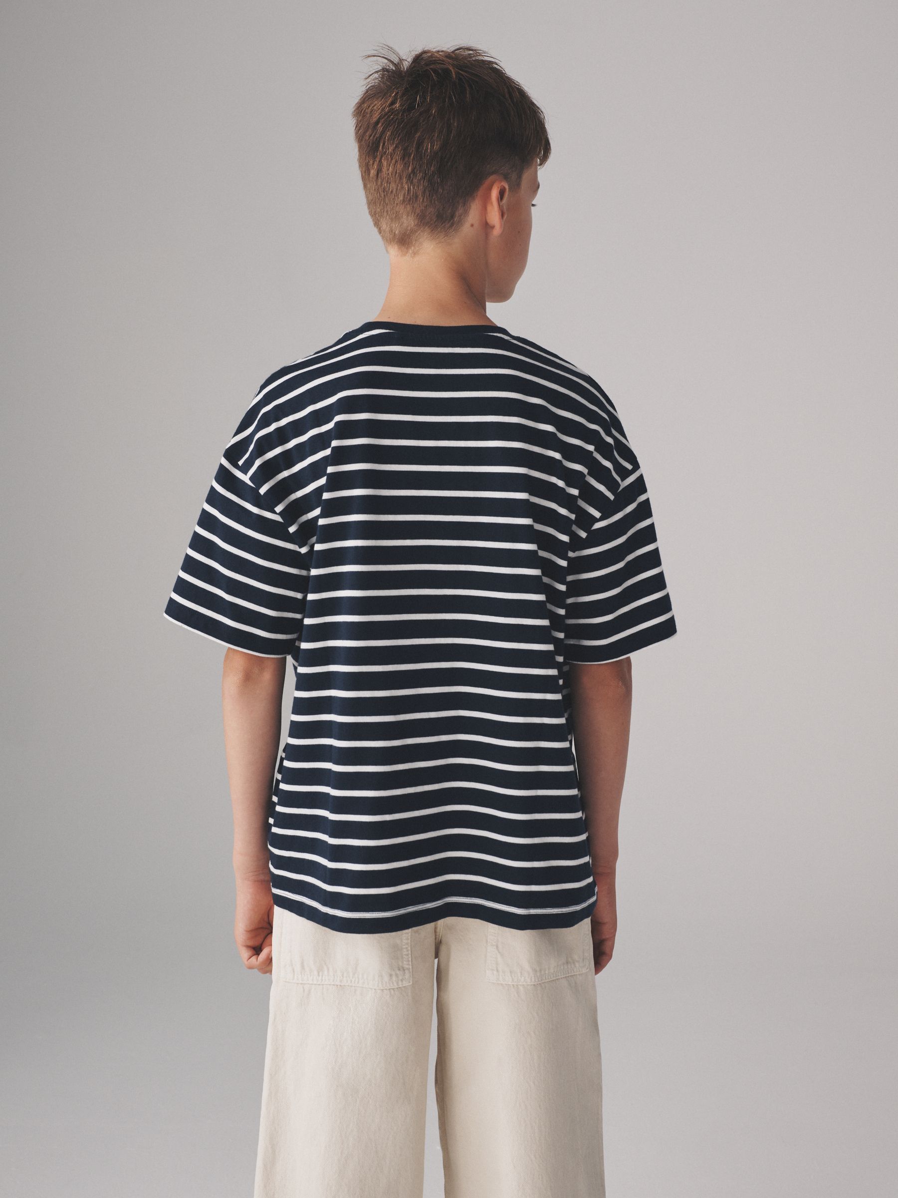 6 Pack Stripe Oversized Short Sleeve Cotton T-Shirts - Image 4 of 17