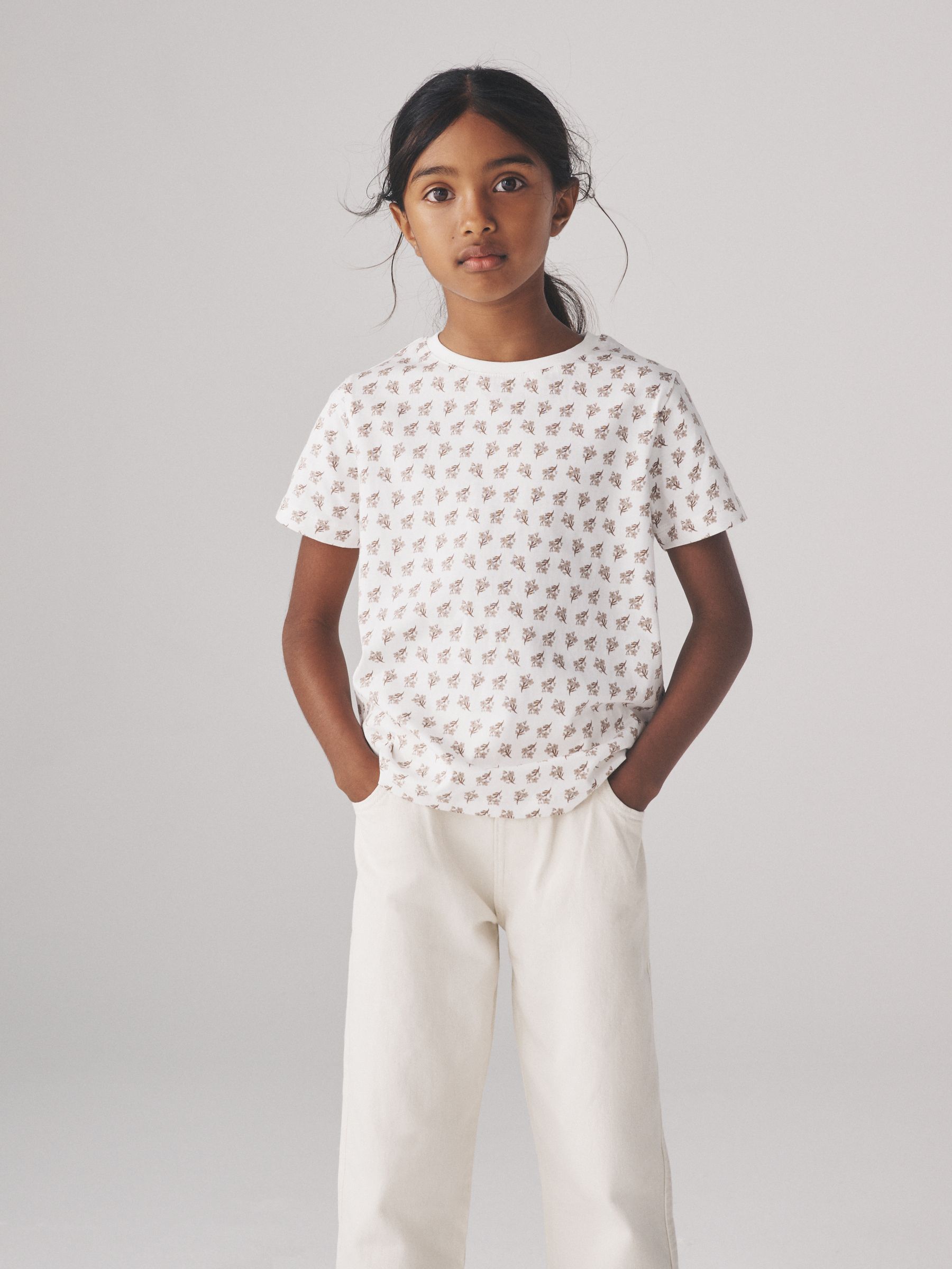 Pink/White - 5 Pack Regular Short Sleeve Cotton T-Shirts - Image 1 of 8