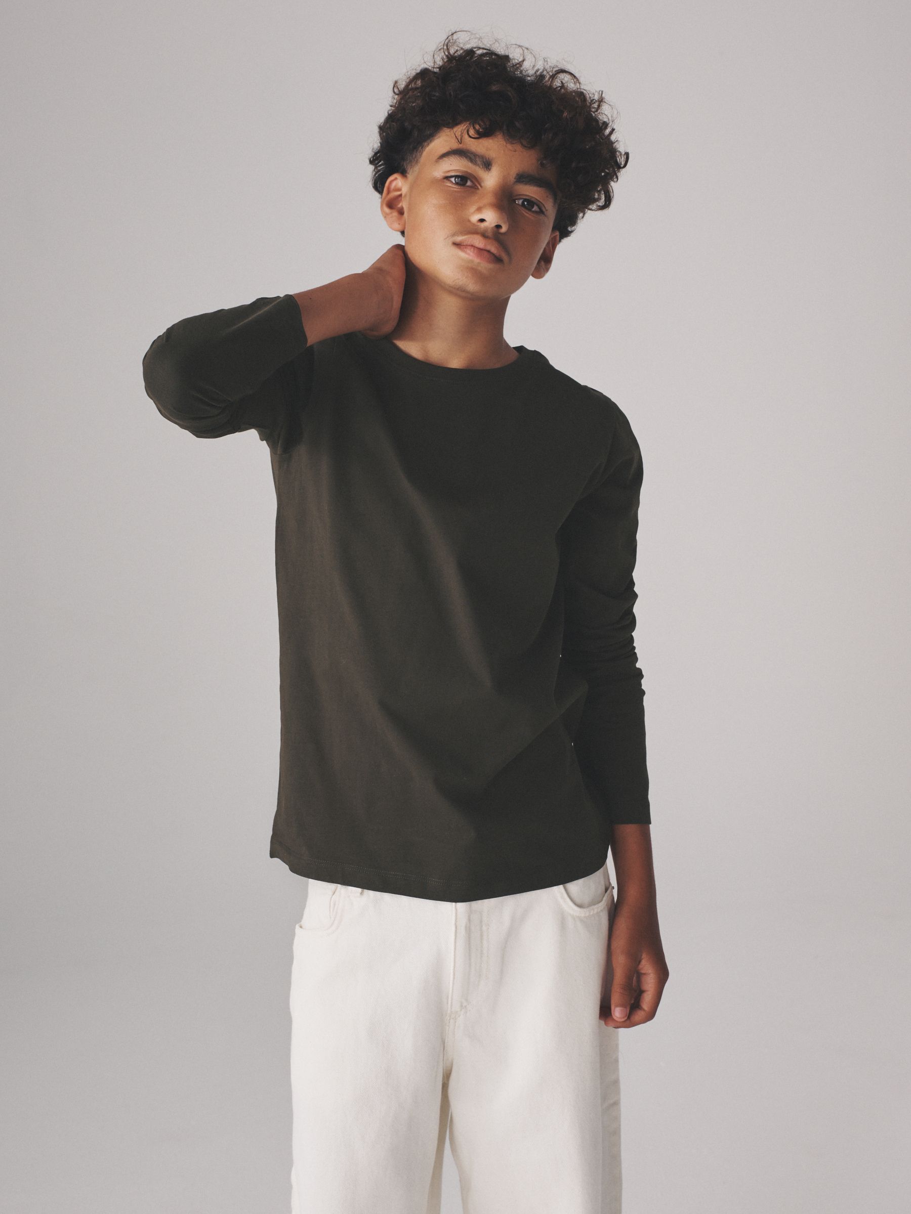 Black/Khaki/Green/Cream/White - 6 Pack Regular Cotton T-Shirts - Image 1 of 13