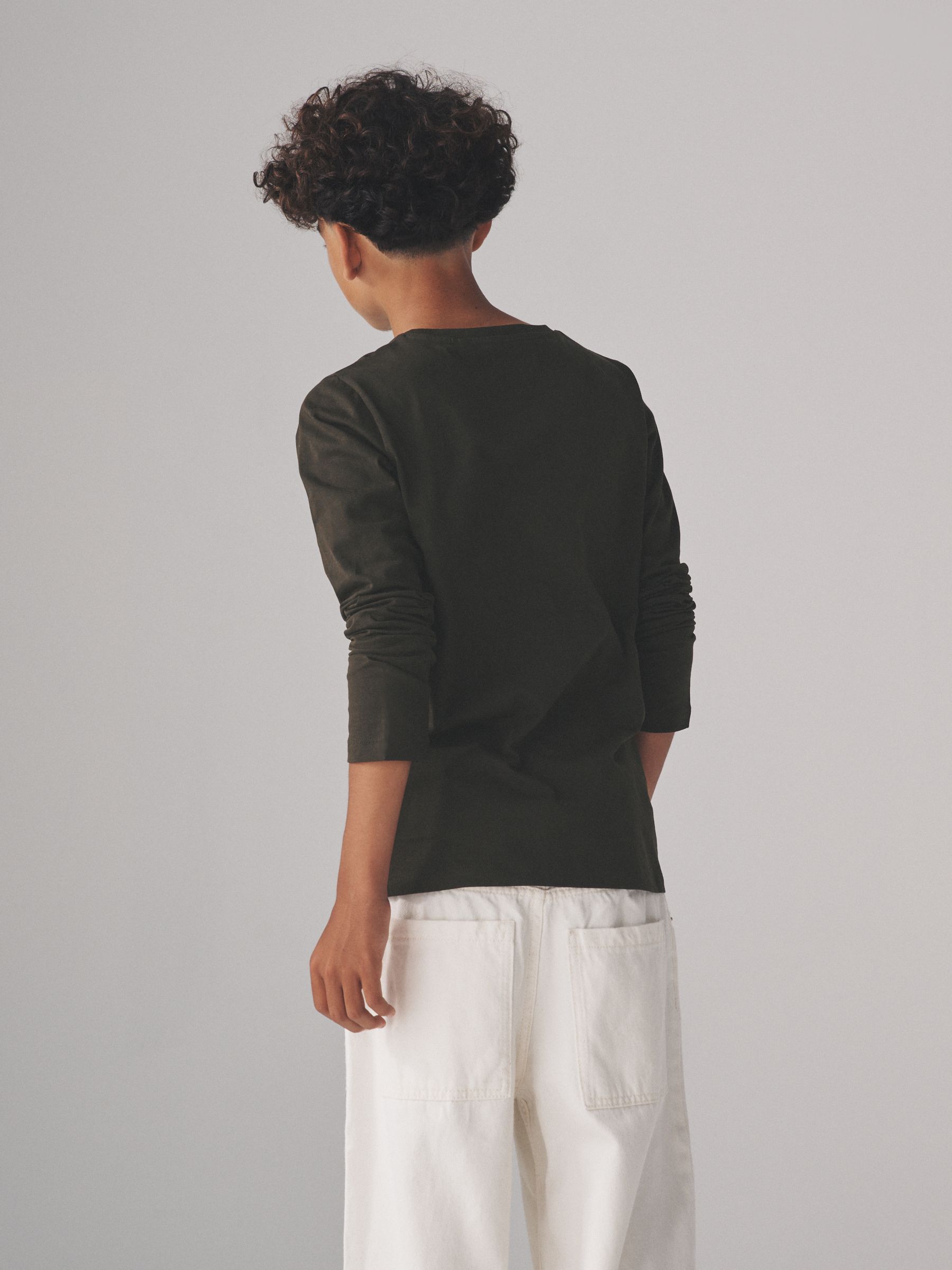 Black/Khaki/Green/Cream/White - 6 Pack Regular Cotton T-Shirts - Image 5 of 13