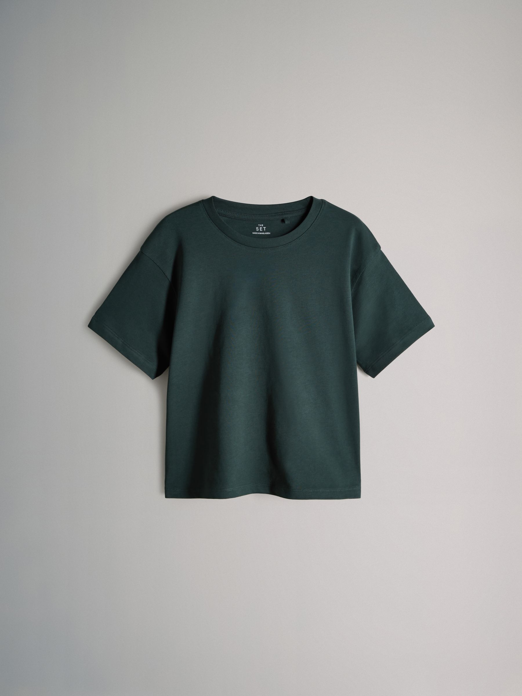 White/Red/Green/Navy Blue - 4 Pack Oversized Short Sleeve Cotton T-Shirts - Image 2 of 7