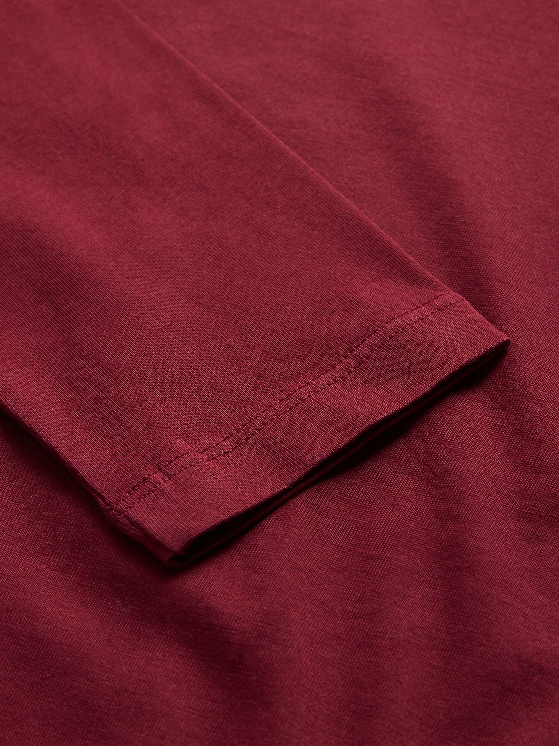 Navy/Green/Red/White 4 Pack Oversized Long Sleeve Cotton T-Shirts - Image 6 of 6