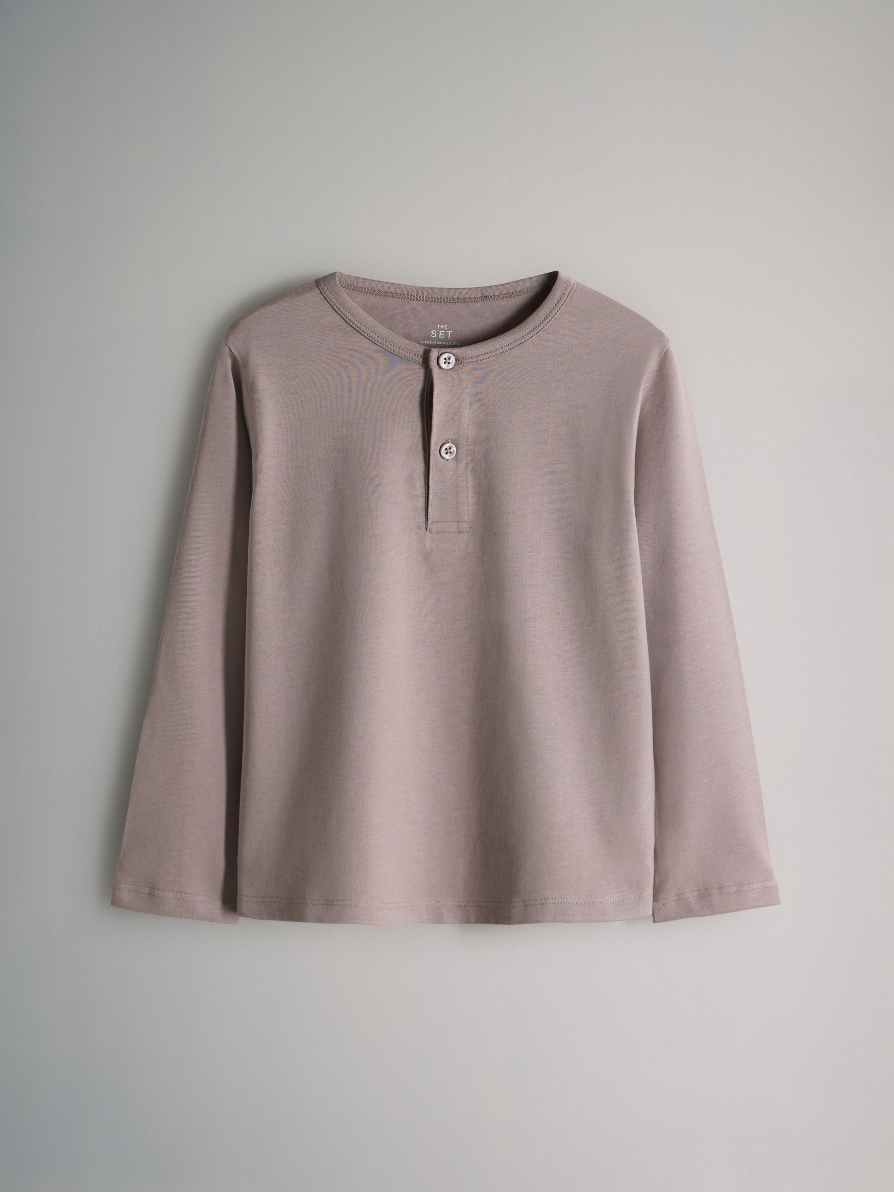 Navy/Brown/Blue/Cream - 4 Pack Long Sleeve Cotton Henley T-Shirts - Image 4 of 7