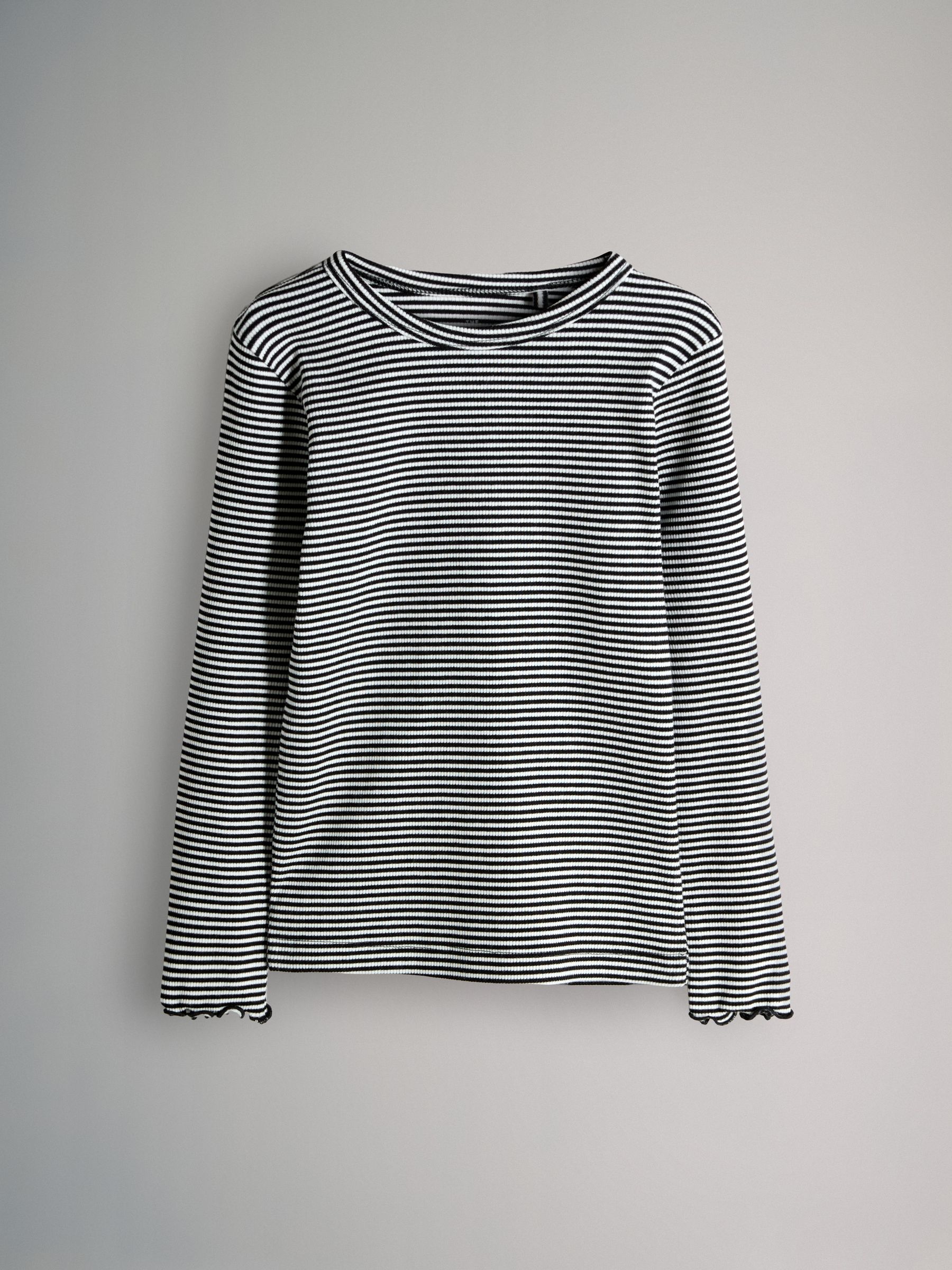 5 Pack Stripe Long Sleeve Ribbed Cotton T-Shirts - Image 2 of 8