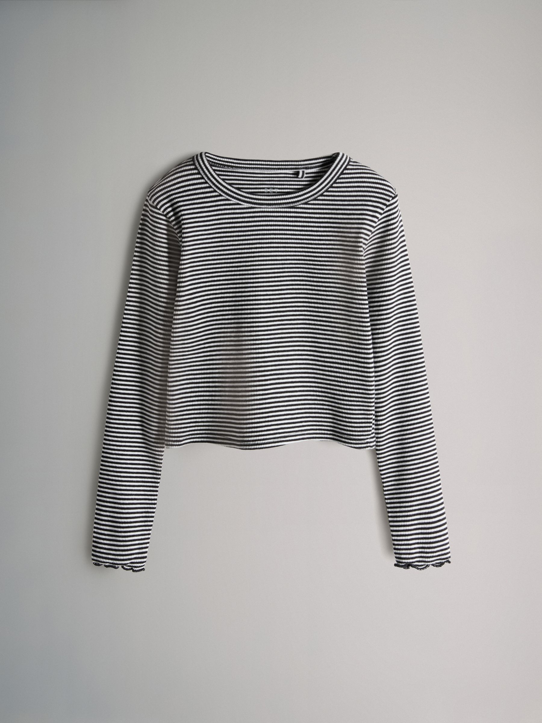 7 Pack Cotton Rib Long Sleeve Cropped T-Shirts - Image 2 of 10