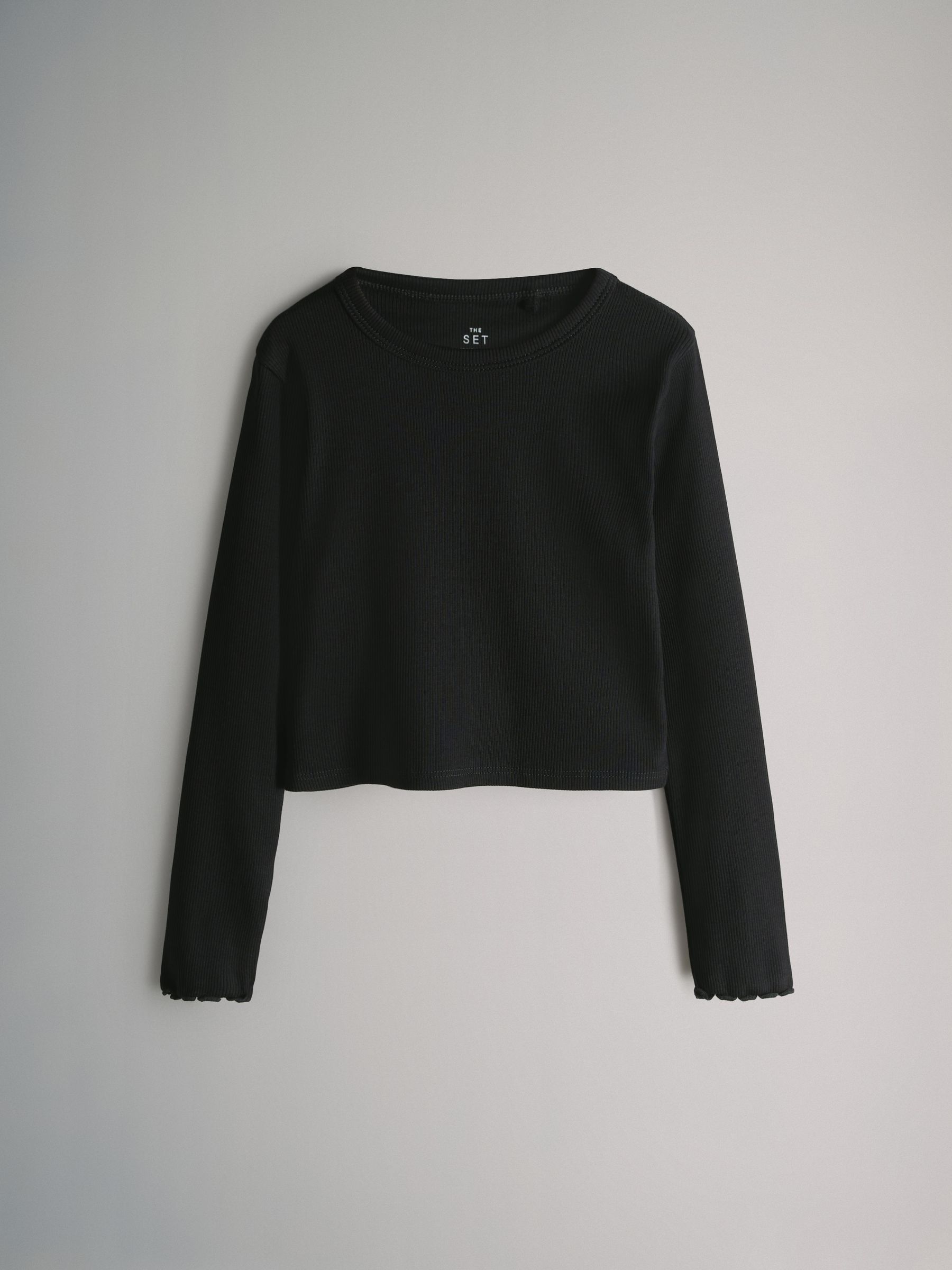 7 Pack Cotton Rib Long Sleeve Cropped T-Shirts - Image 7 of 10