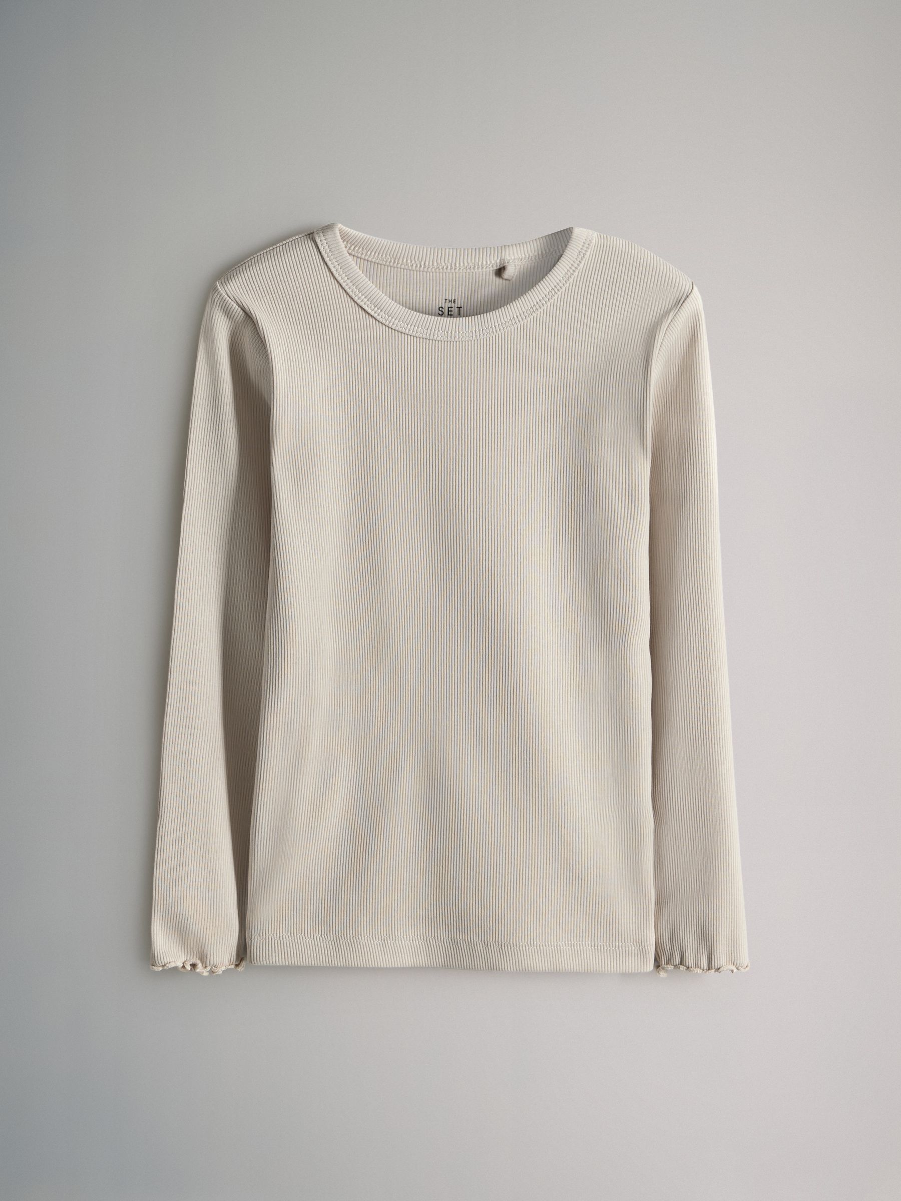 7 Pack Long Sleeve Rib Cotton T-Shirts - Image 4 of 10