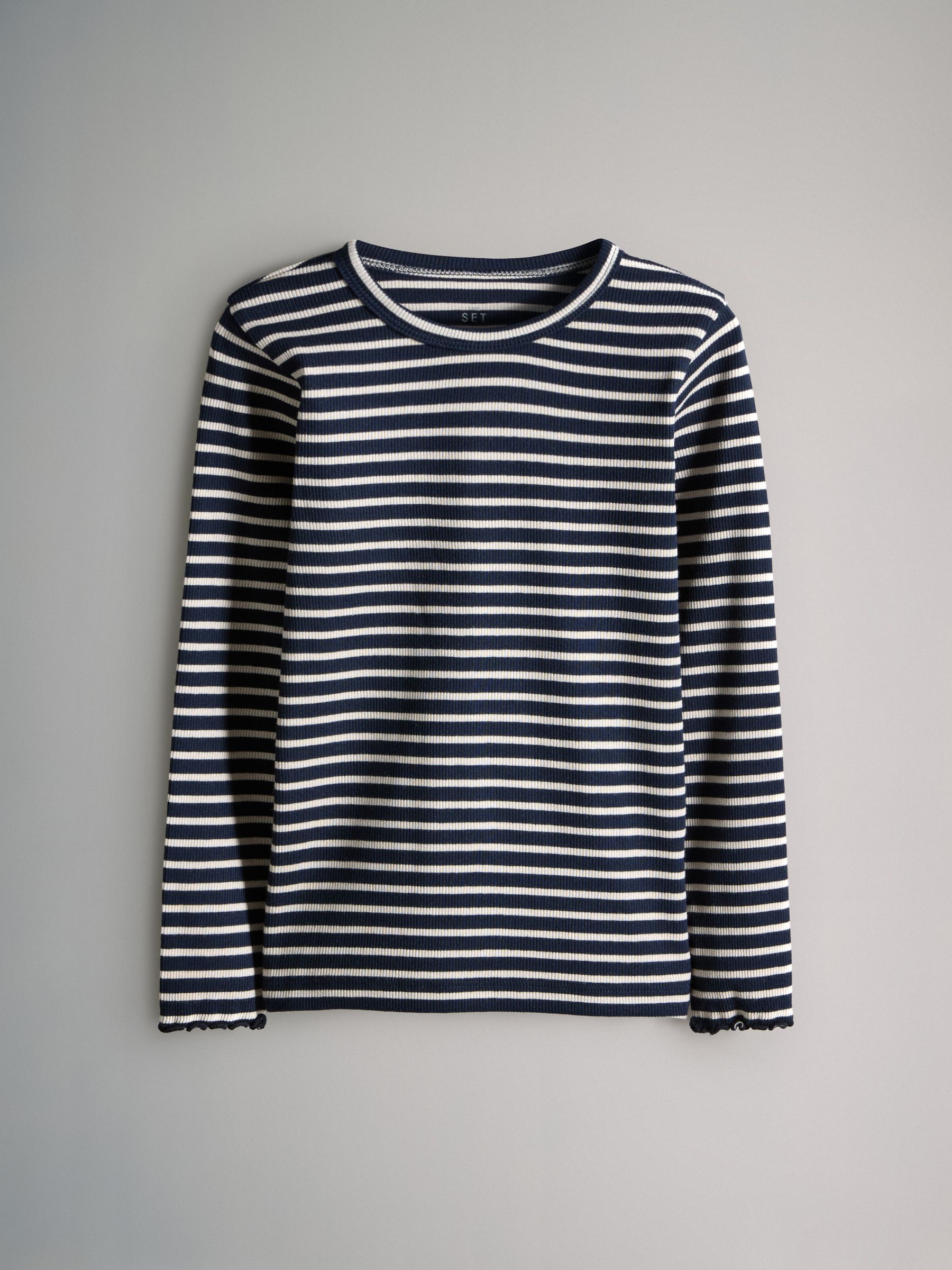 7 Pack Long Sleeve Rib Cotton T-Shirts - Image 6 of 10