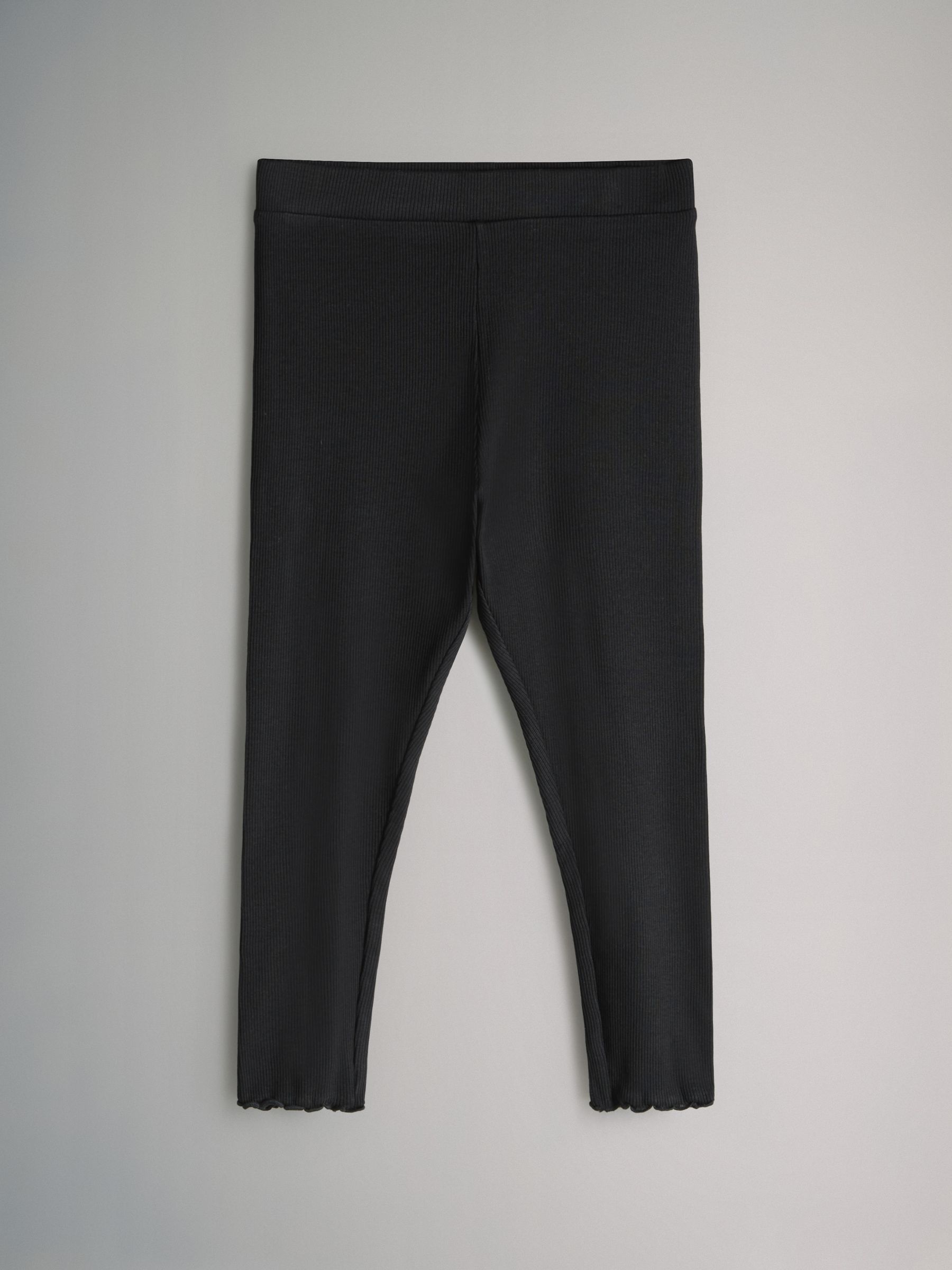 Black/Brown/Cream - 4 Pack Rib Cotton Leggings - Image 2 of 7