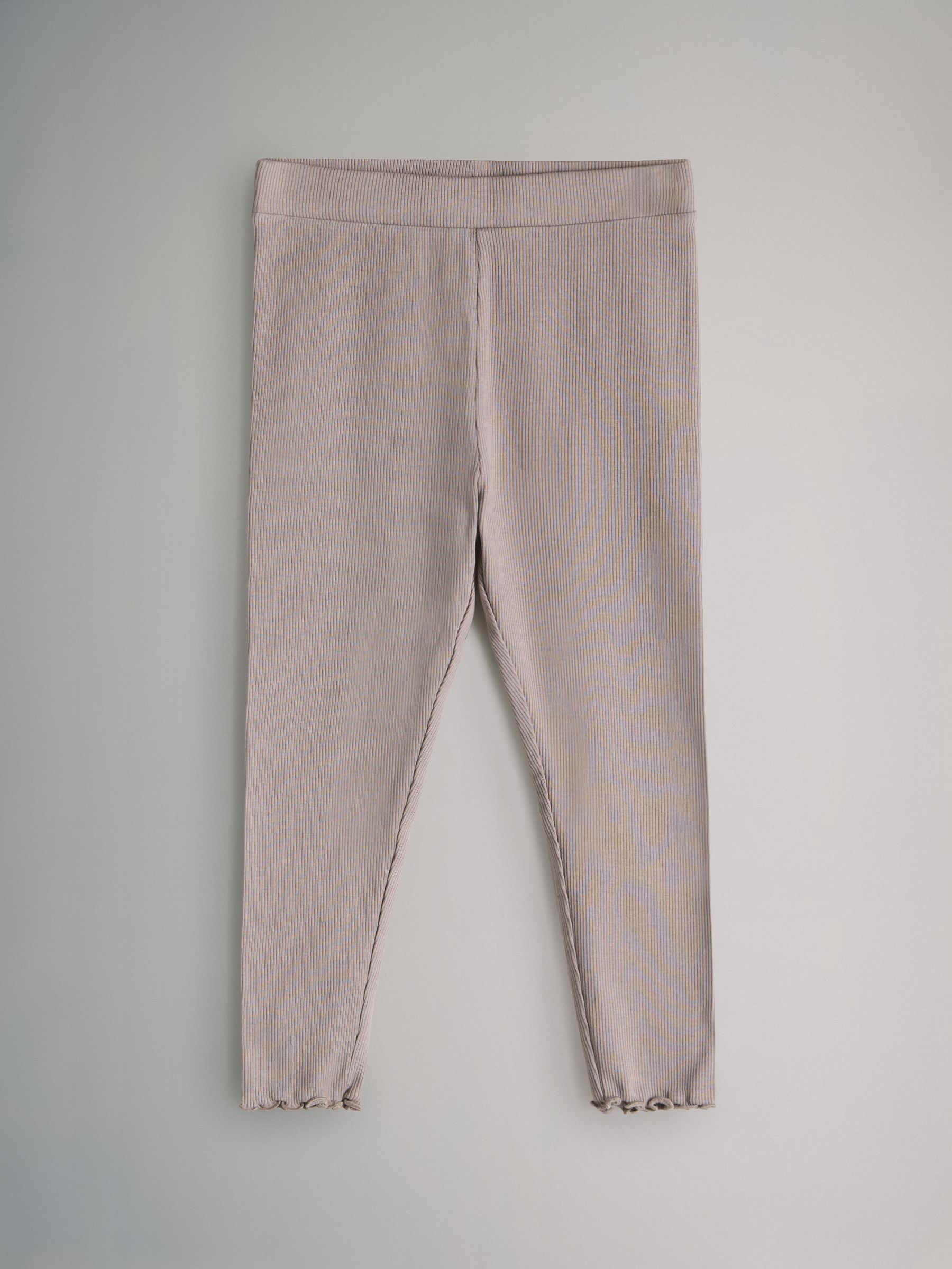 Black/Brown/Cream - 4 Pack Rib Cotton Leggings - Image 3 of 7
