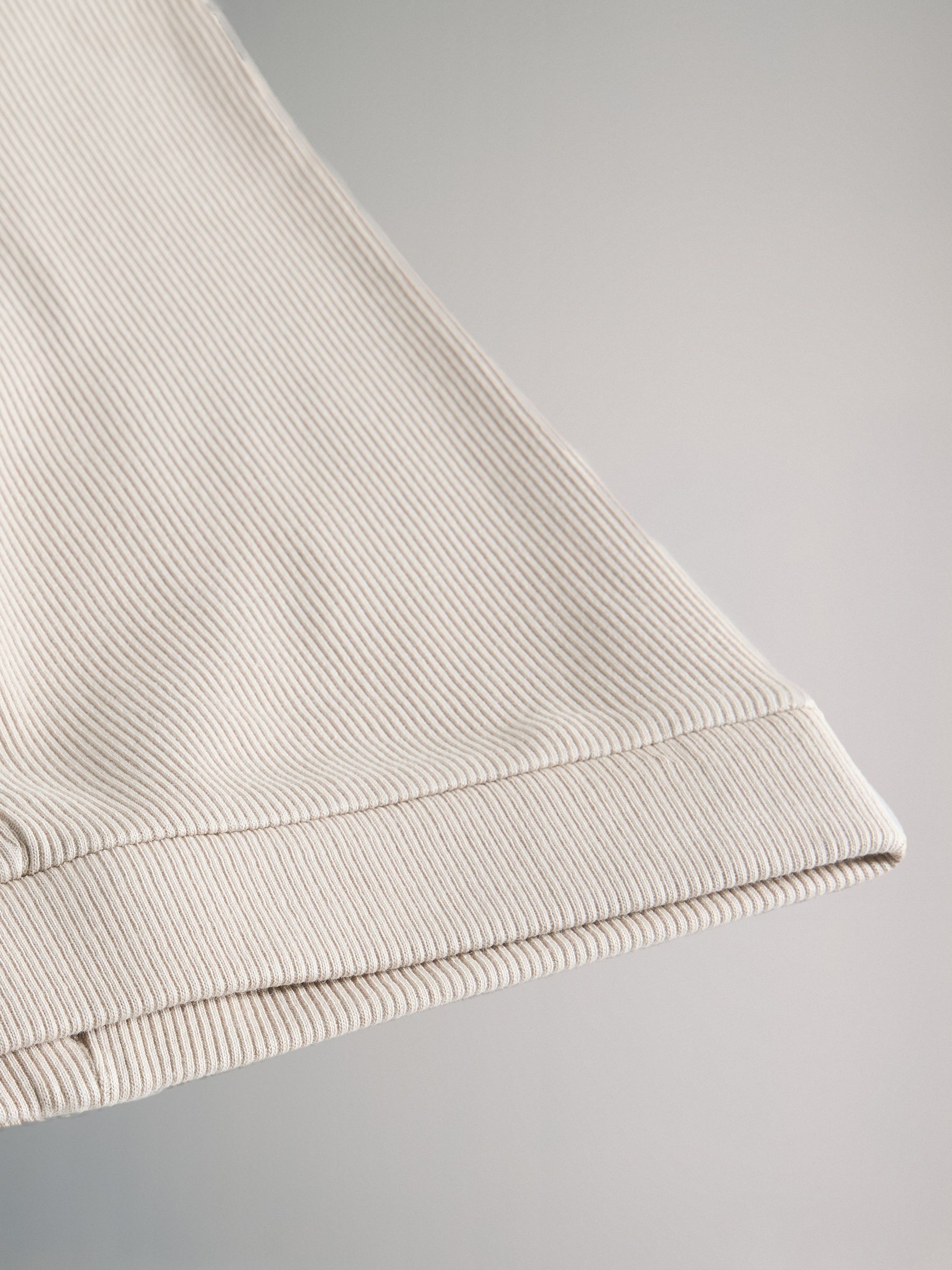 Black/Brown/Cream 4 Pack Rib Cotton Leggings - Image 6 of 6