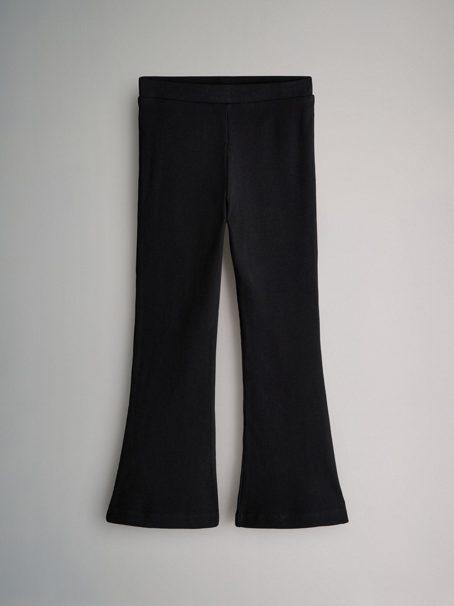 Black/Brown/Cream - 4 Pack Flared Rib Cotton Leggings - Image 7 of 12