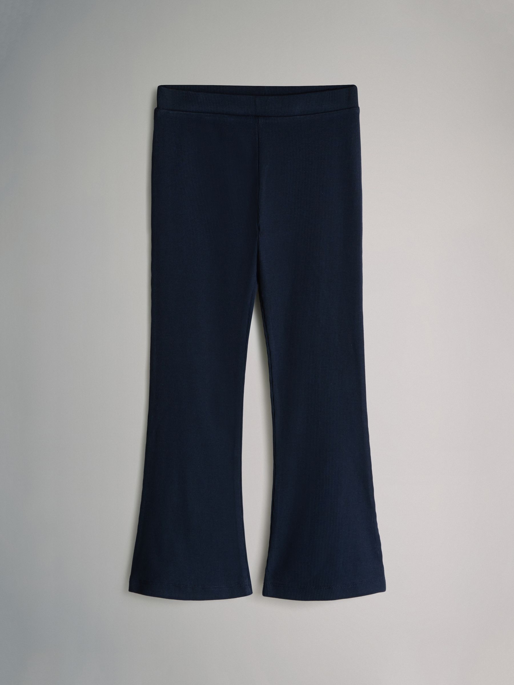 Navy Blue/Red/Pink/Breton Stripe - 4 Pack Flared Rib Cotton Leggings - Image 5 of 7