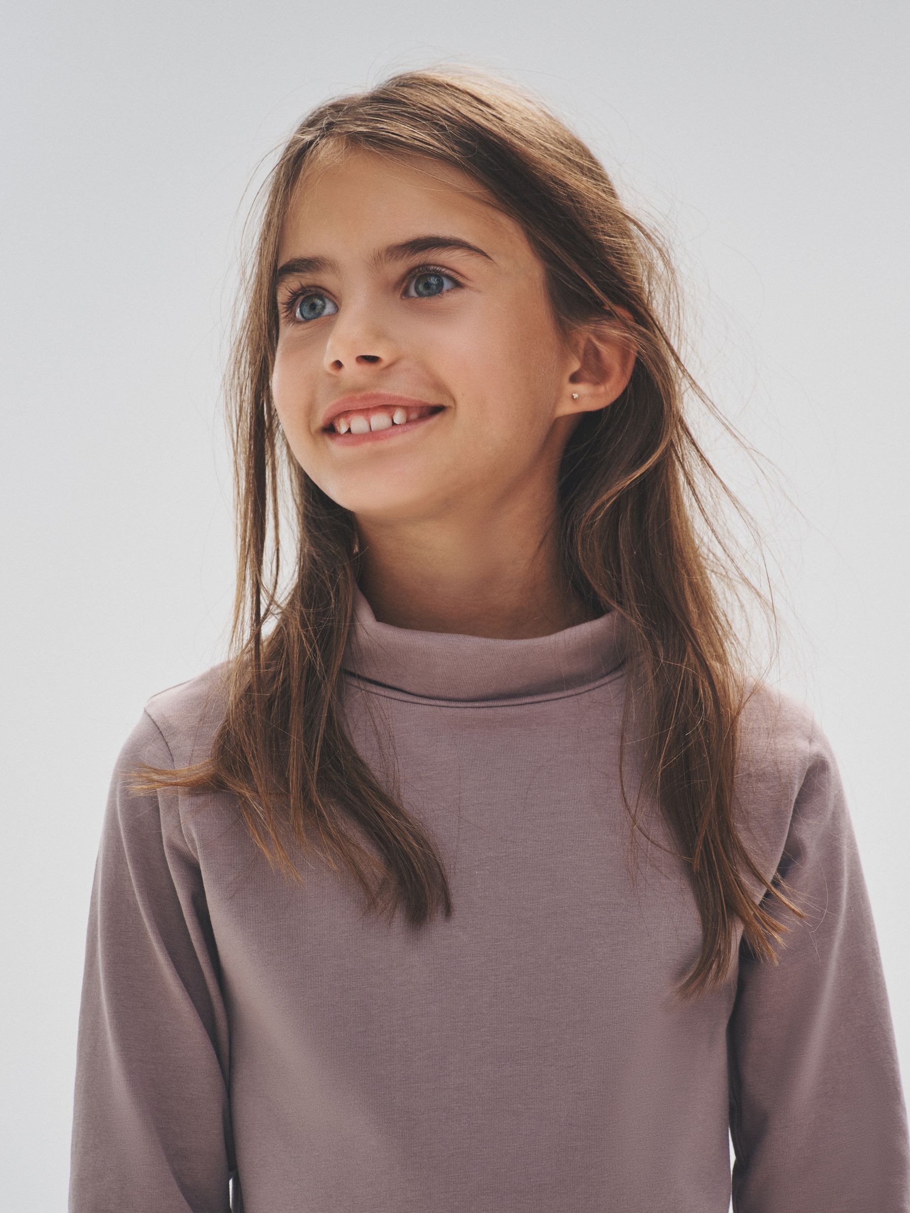 Black/Grey/Brown - 3 Pack Long Sleeve Roll Neck Cotton T-Shirts - Image 3 of 6