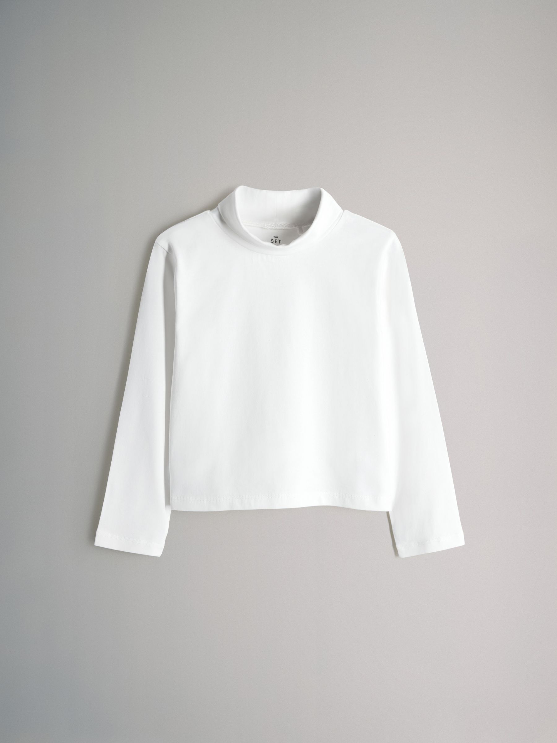 Red/Navy Blue/Cream - 3 Pack Long Sleeve Roll Neck Cotton T-Shirts - Image 2 of 6