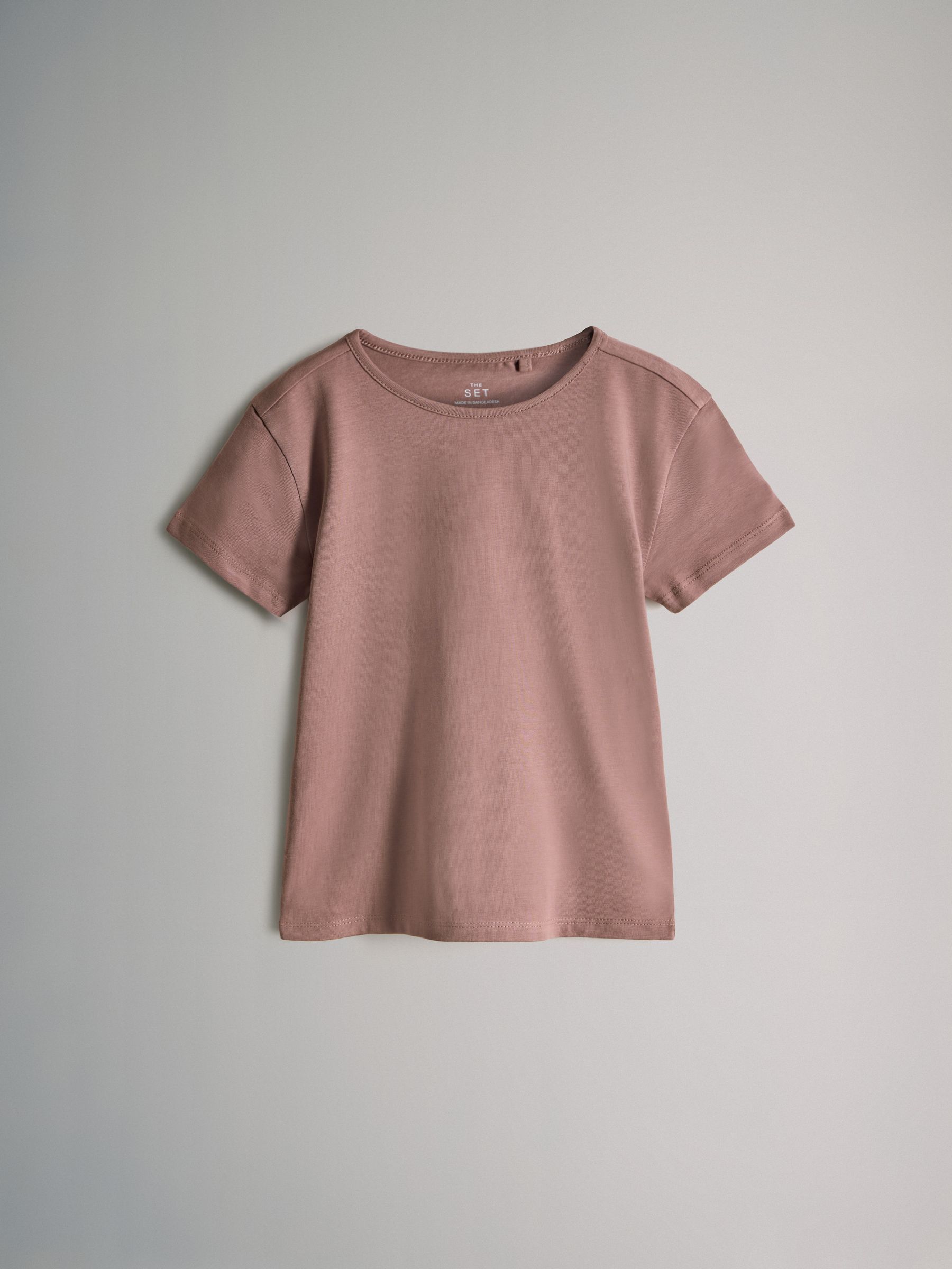 Pink/Cream/Brown - 5 Pack Short Sleeve Crew Neck Cotton T-Shirts - Image 10 of 13
