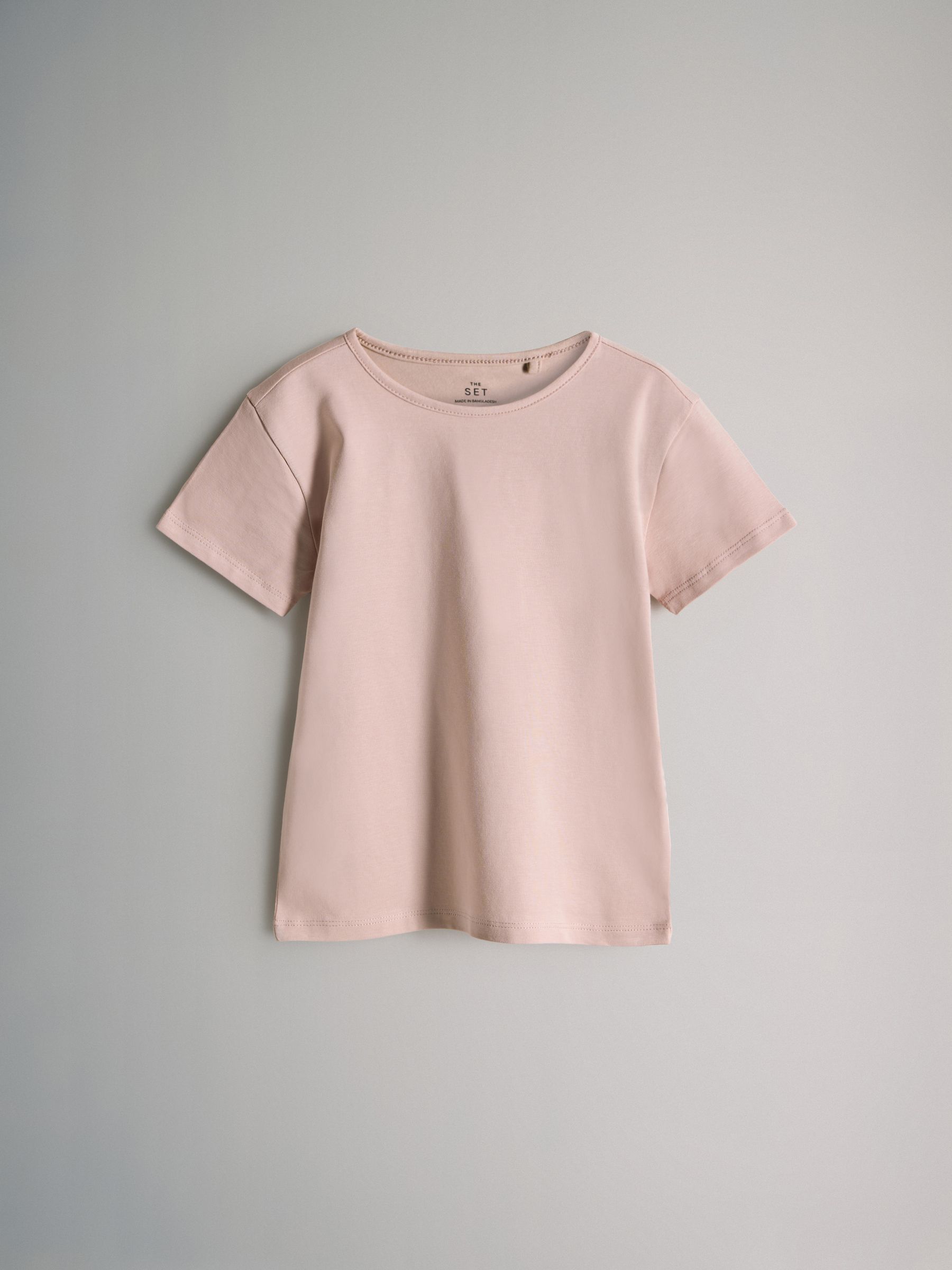 Pink/Cream/Brown - 5 Pack Short Sleeve Crew Neck Cotton T-Shirts - Image 12 of 13