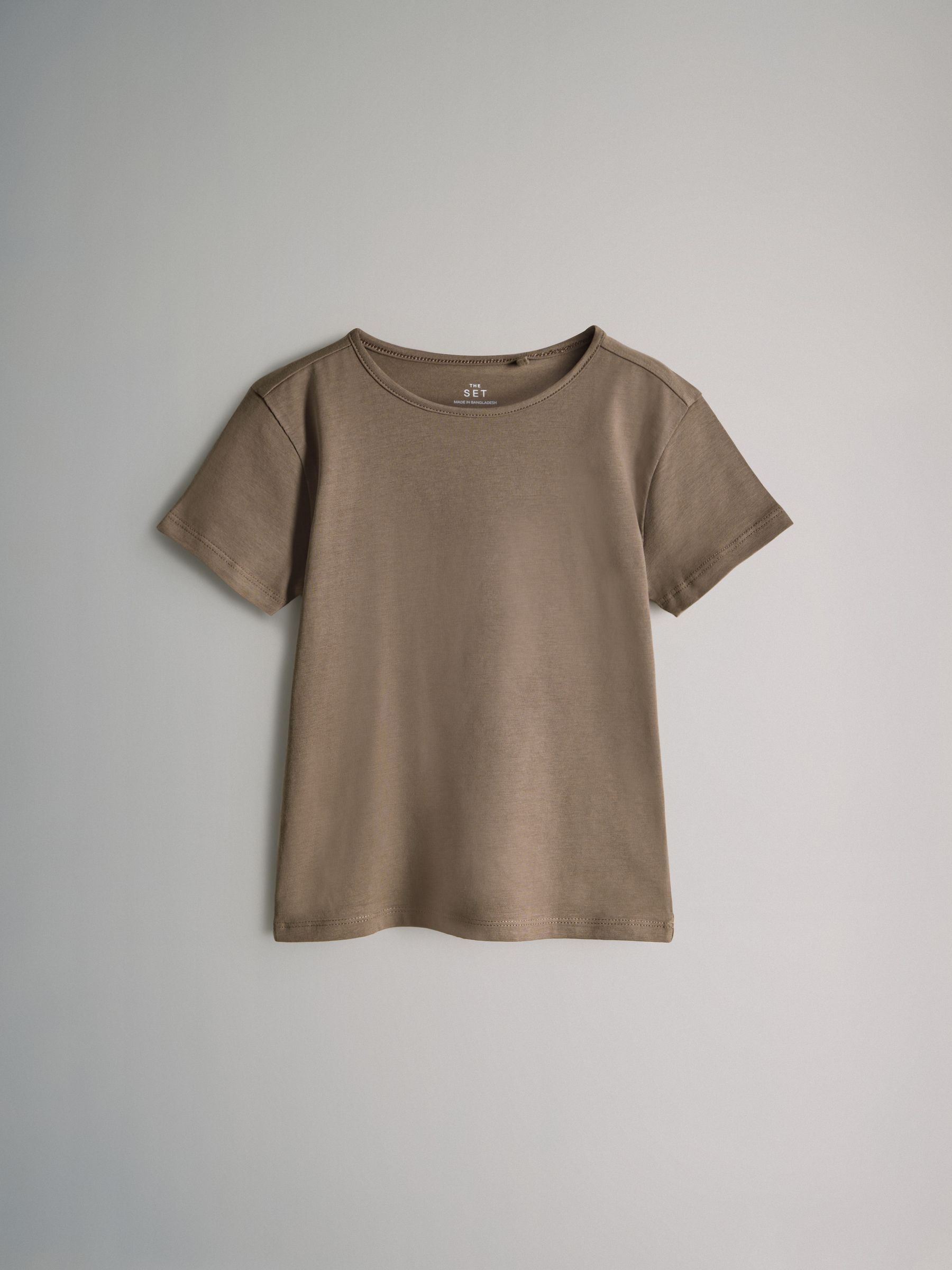 Pink/Cream/Brown - 5 Pack Short Sleeve Crew Neck Cotton T-Shirts - Image 7 of 13