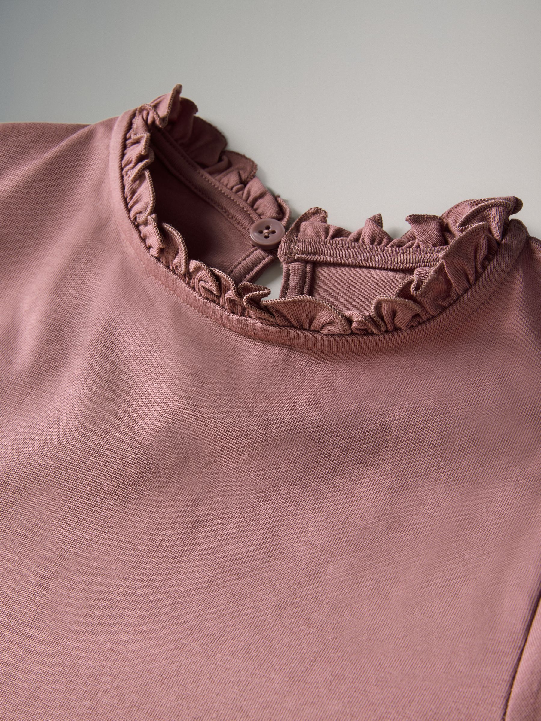 3 Pack Long Sleeve Frill Neck Cotton T-Shirts - Image 5 of 6