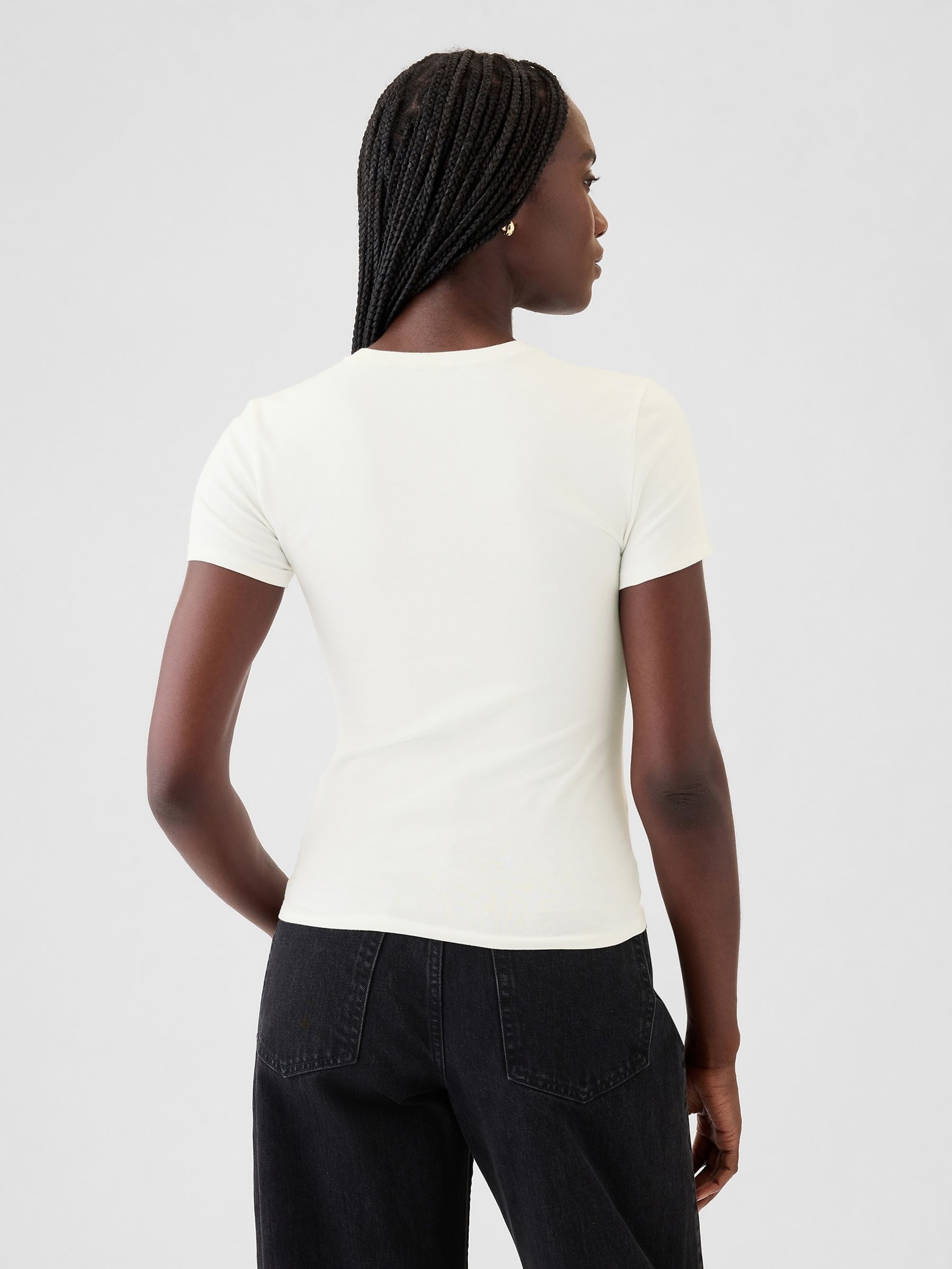 Cream CloseKnit Jersey T-Shirt - Image 2 of 4