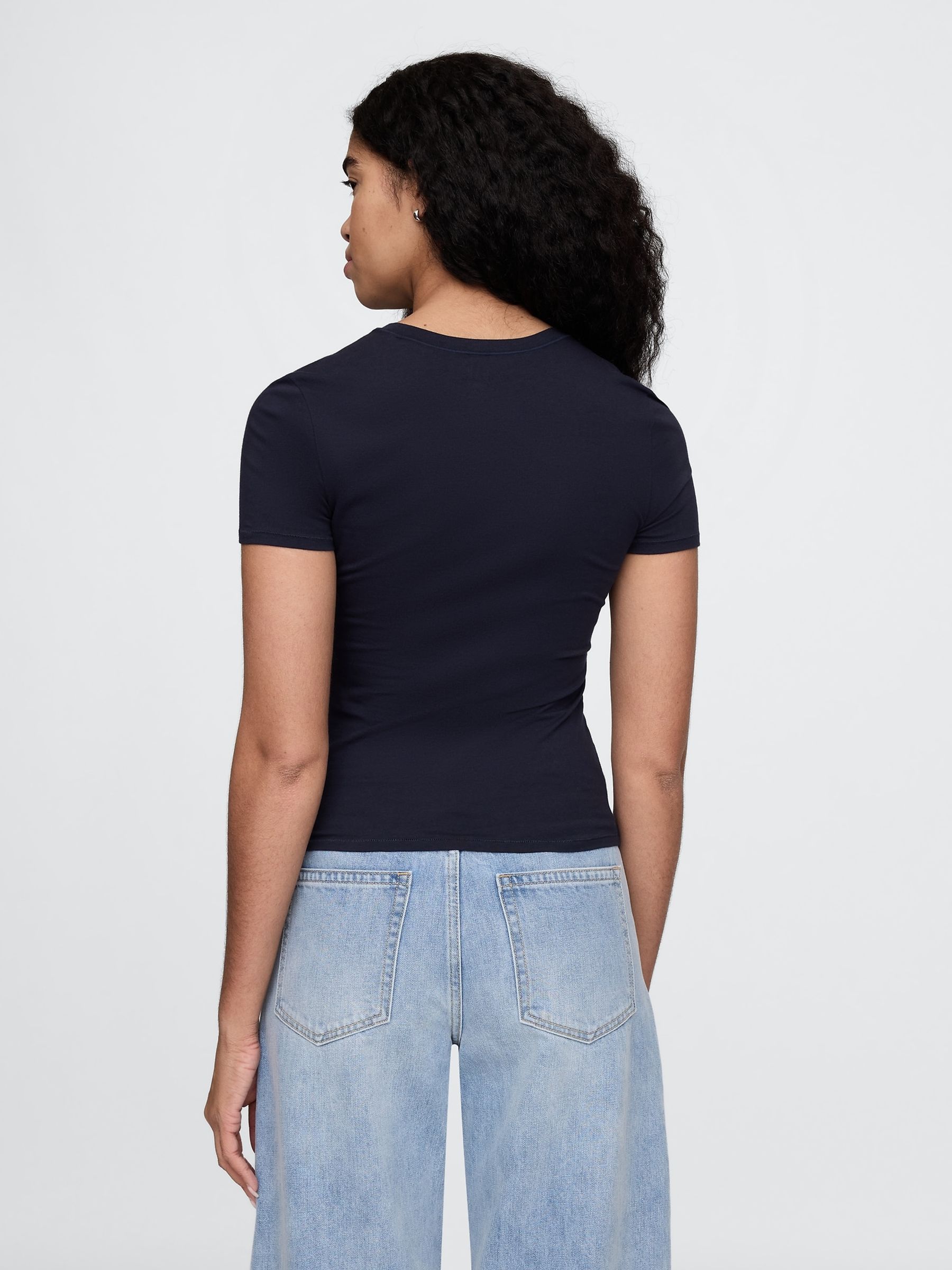 Navy Blue CloseKnit Jersey T-Shirt - Image 2 of 4