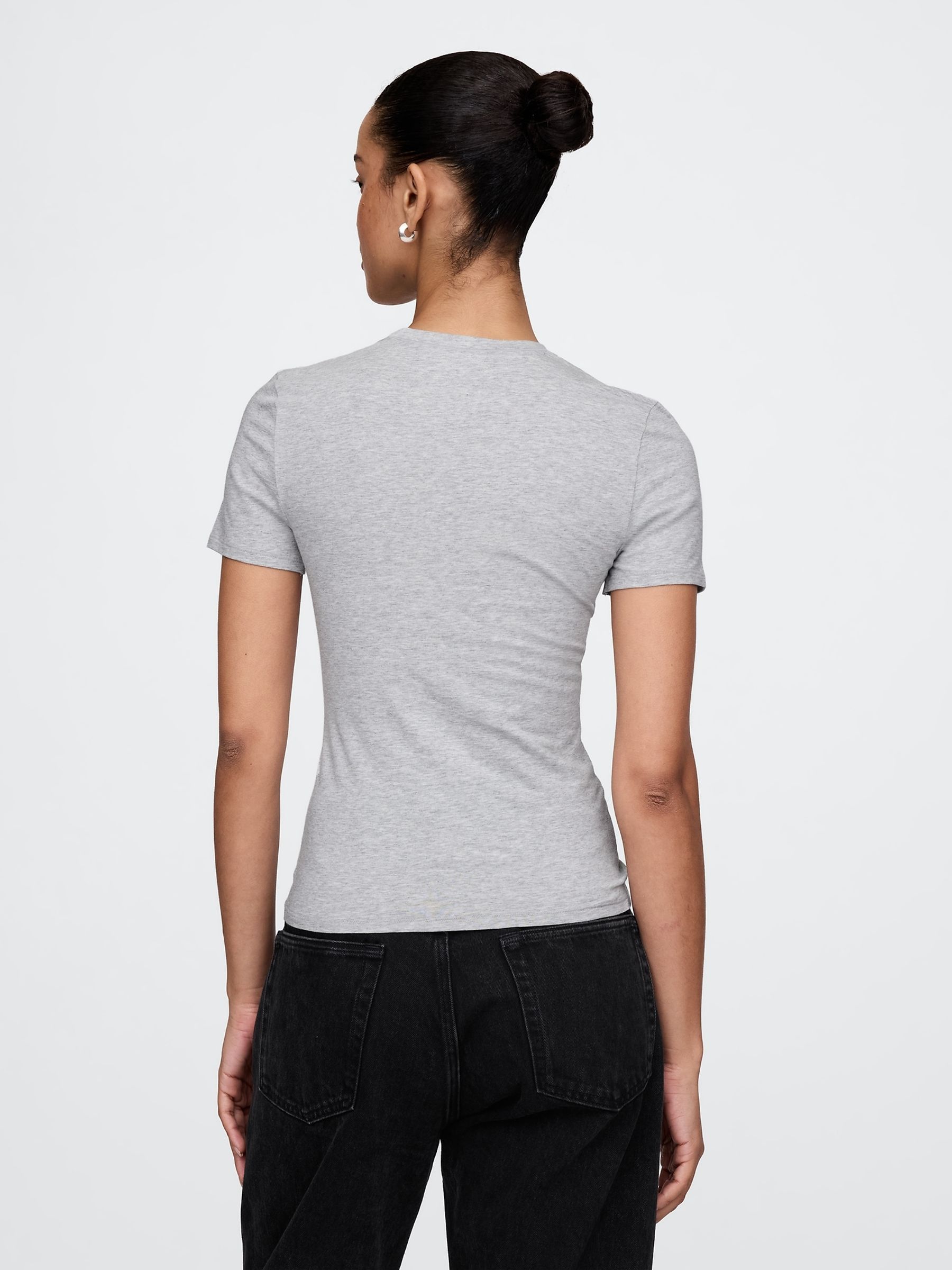 Grey CloseKnit Jersey Short Sleeve Crew Neck T-Shirt - Image 2 of 5